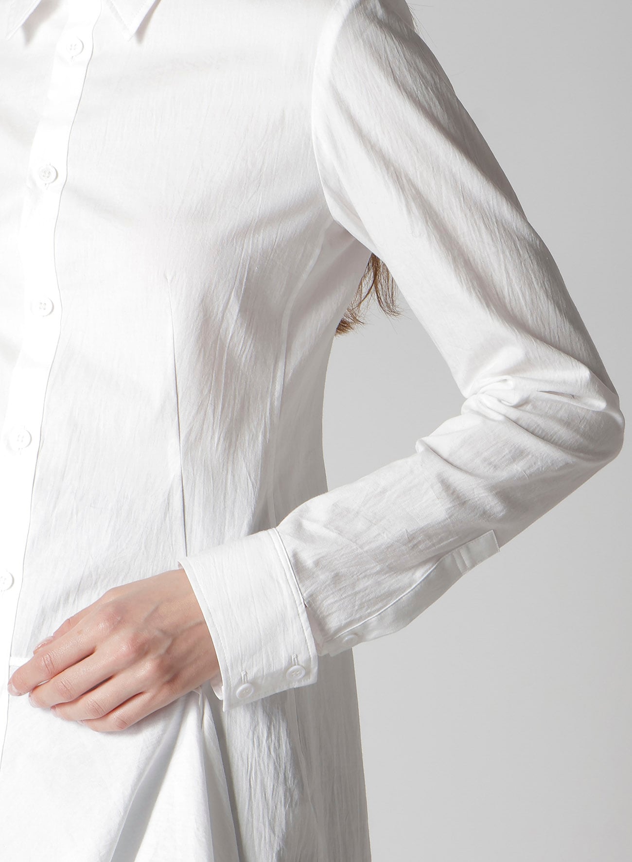 COTTON BROAD L DRAPED BLOUSE