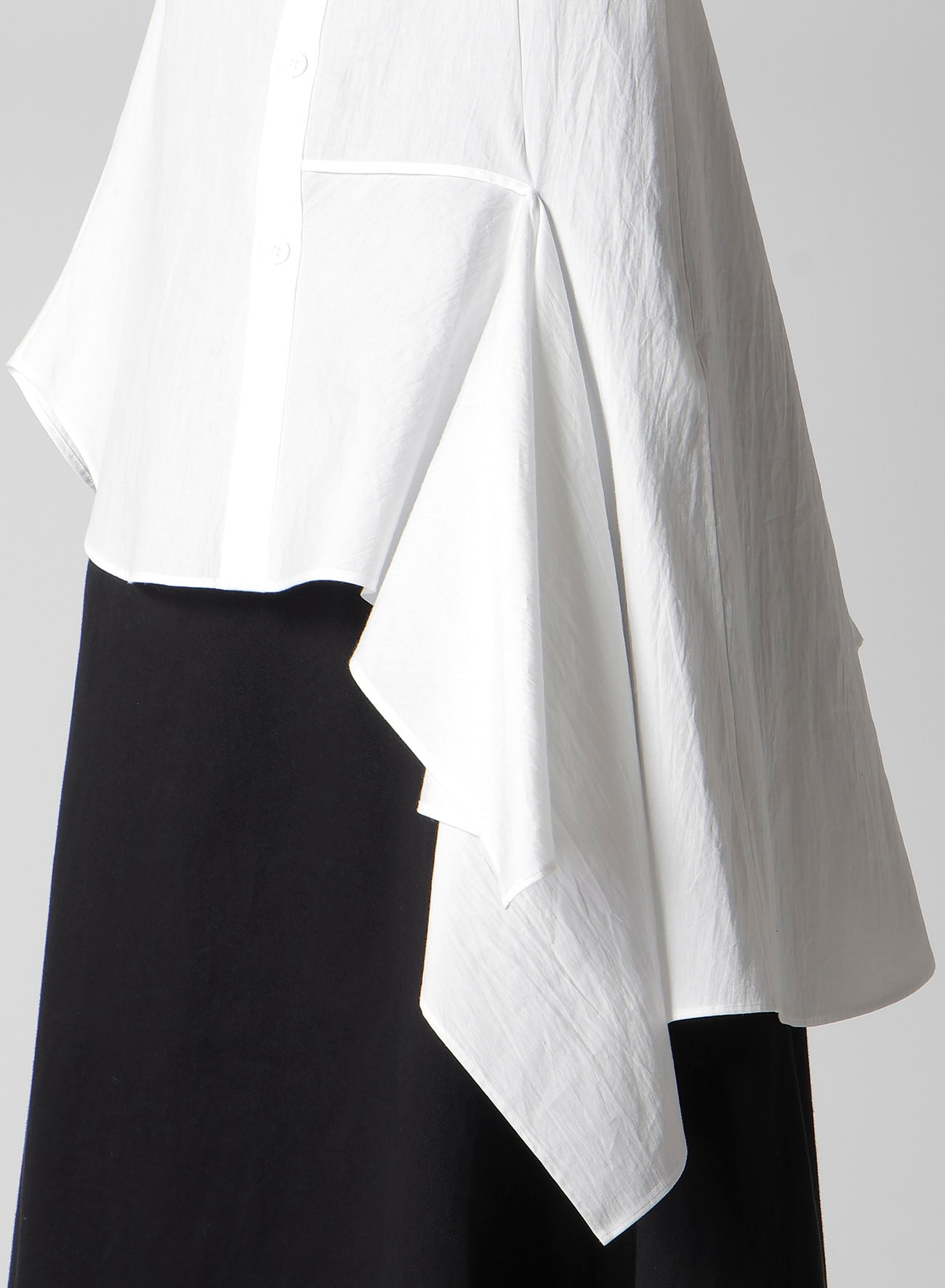 COTTON BROAD L DRAPED BLOUSE