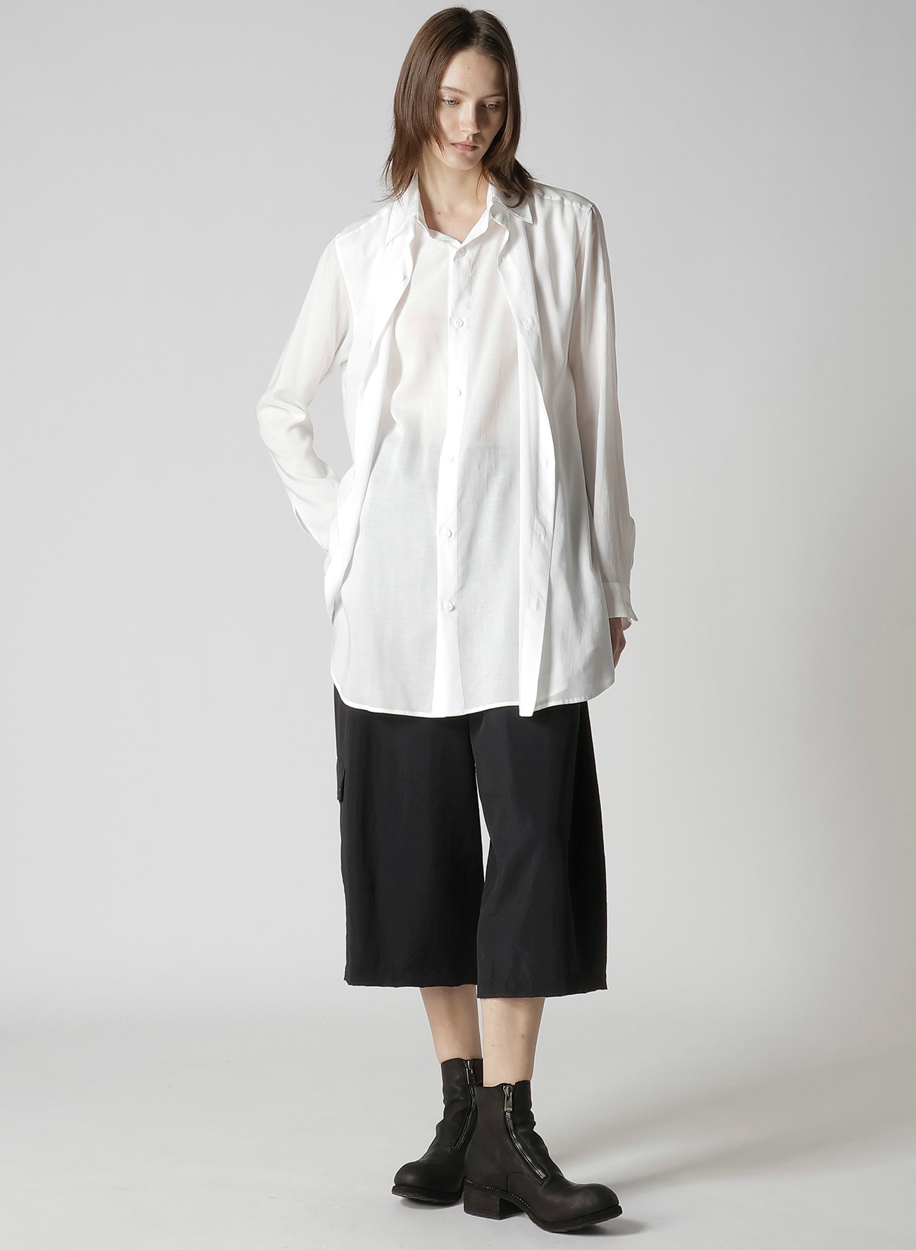 CELLULOSE LAWN F DOUBLE LAYERED BLOUSE
