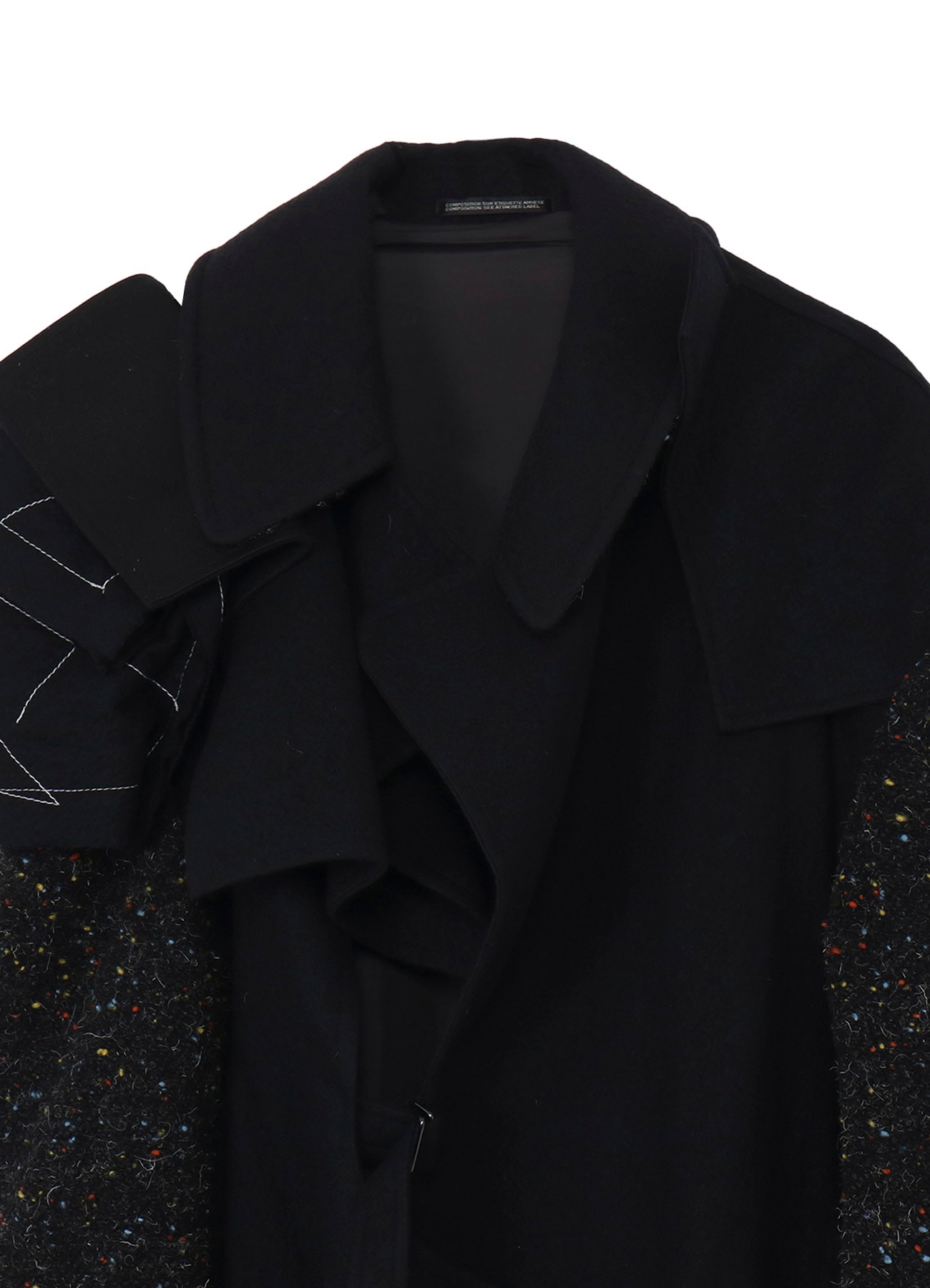 SHRINKED WOOL SERGE R DOUBLE LAYERED BELTED COAT