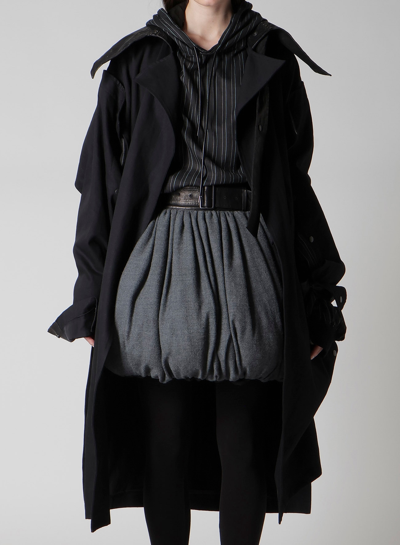 10OZ UNEVEN YARN DENIM A SNAP BUTTON BIG COAT