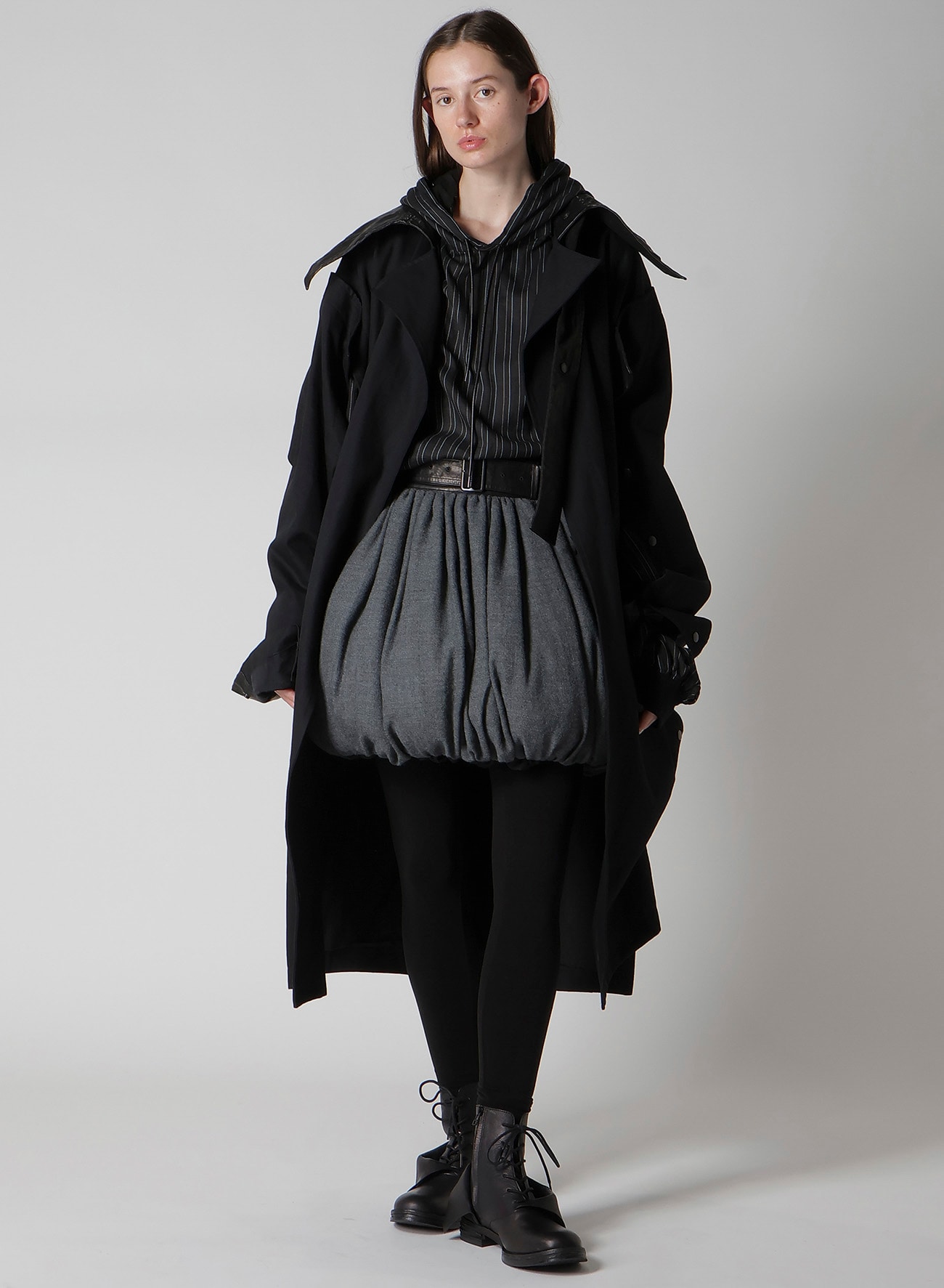 10OZ UNEVEN YARN DENIM A SNAP BUTTON BIG COAT