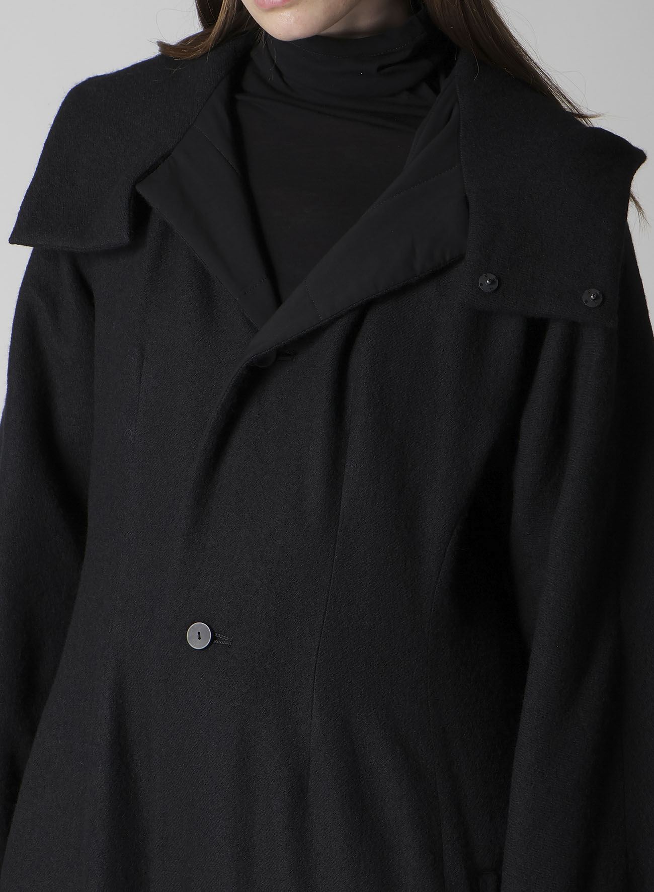 WOOL VIYELLA REVERSIBLE HOODED COAT