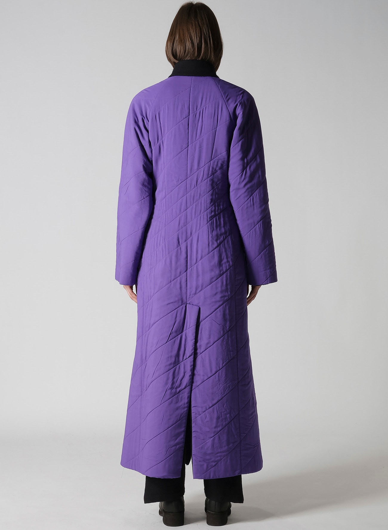 OVERDYE WOOL VIERA REVERSIBLE STAND COLLAR COAT