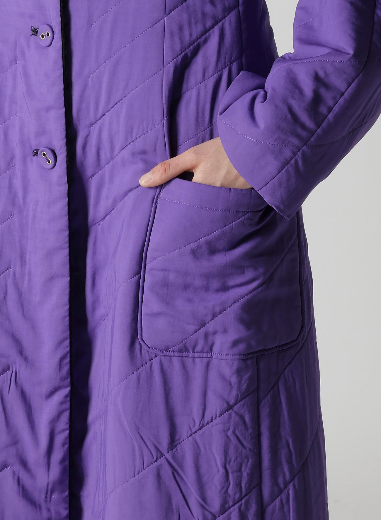 OVERDYE WOOL VIERA REVERSIBLE STAND COLLAR COAT