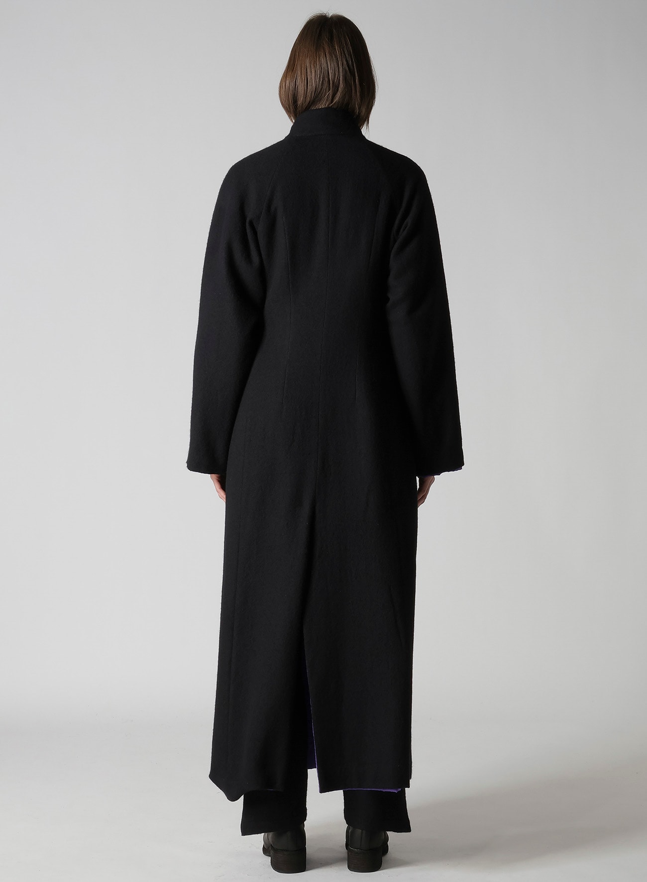OVERDYE WOOL VIERA REVERSIBLE STAND COLLAR COAT