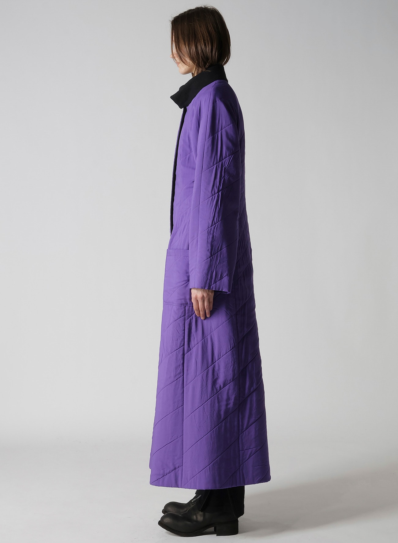 OVERDYE WOOL VIERA REVERSIBLE STAND COLLAR COAT
