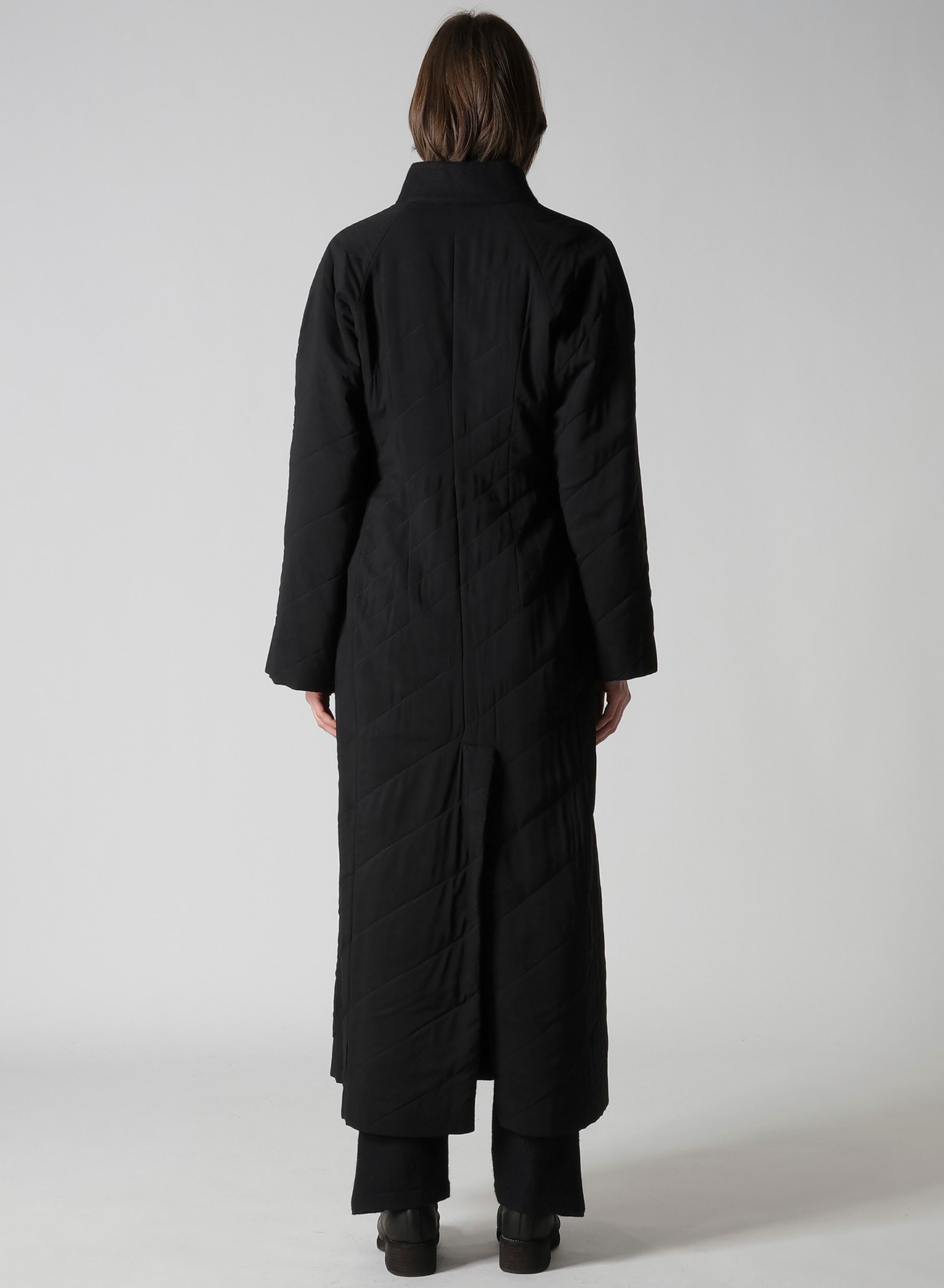 WOOL VIYELLA REVERSIBLE STAND COLLAR COAT