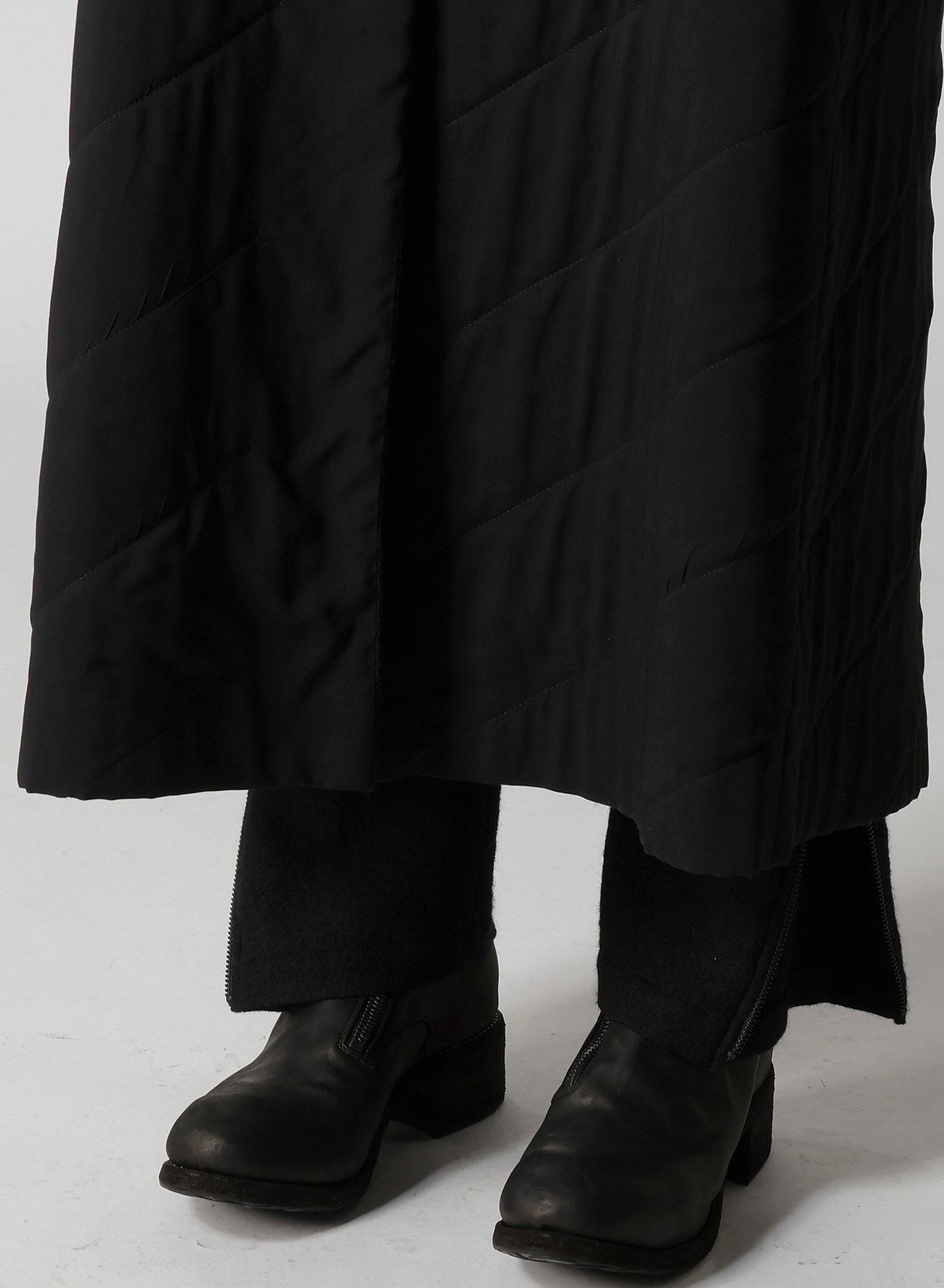 WOOL VIYELLA REVERSIBLE STAND COLLAR COAT