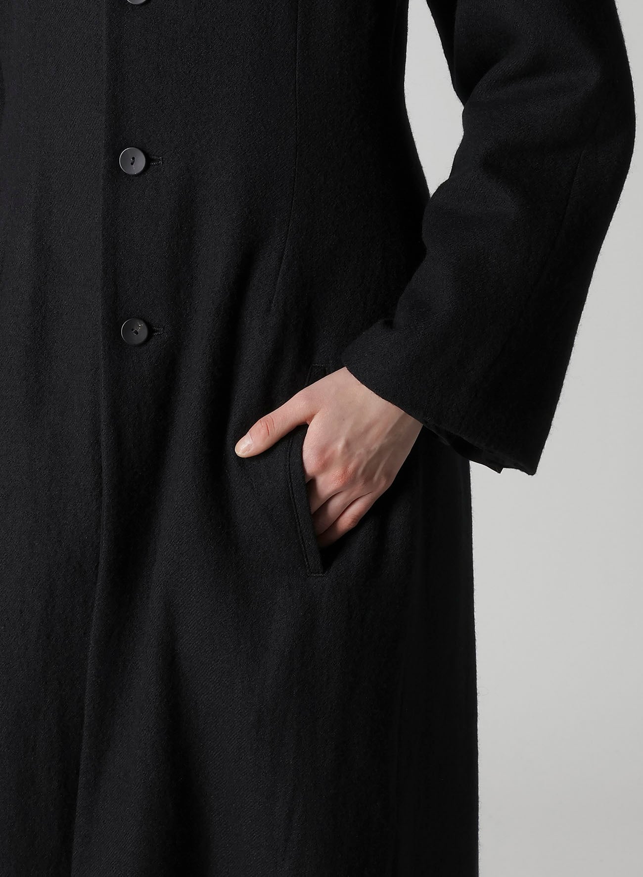 WOOL VIYELLA REVERSIBLE STAND COLLAR COAT