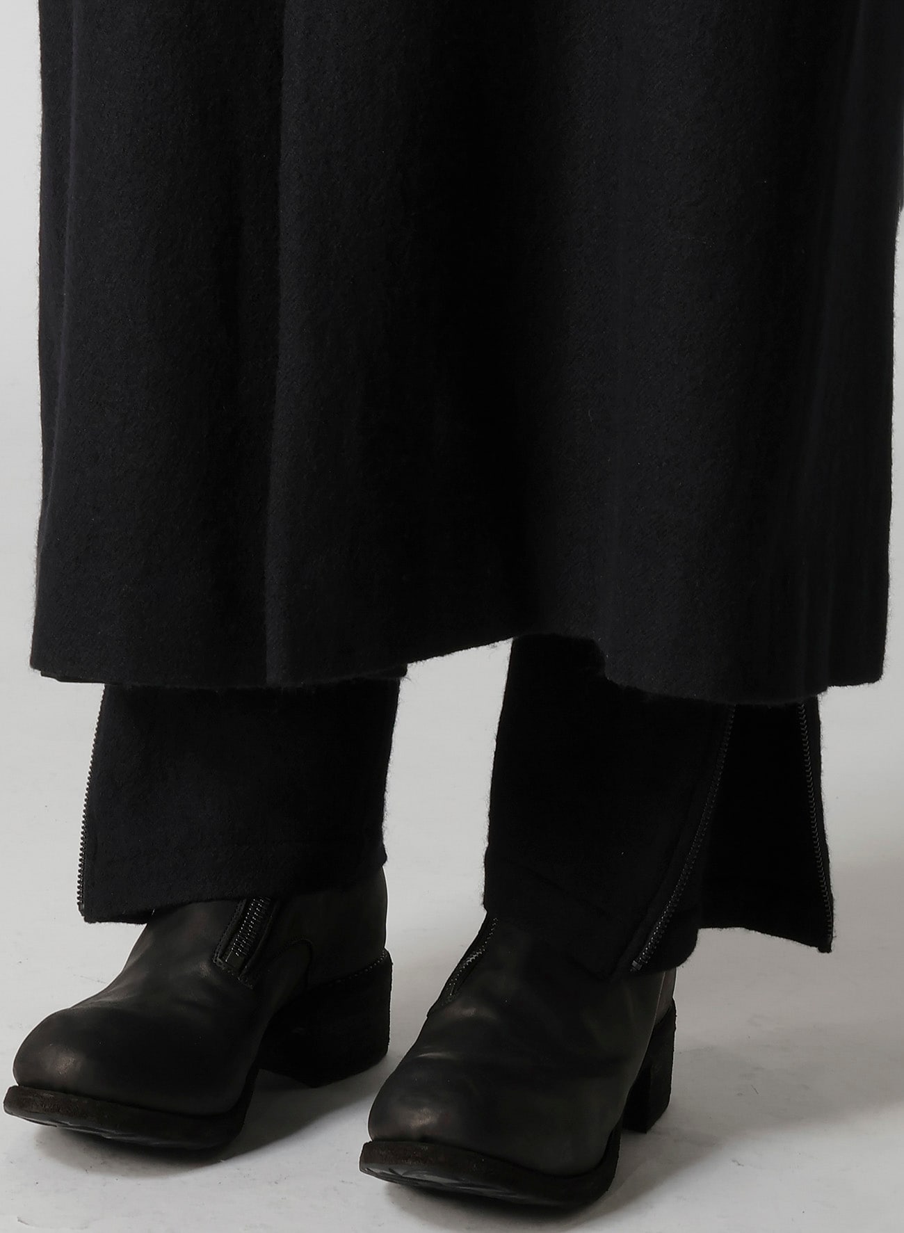WOOL VIYELLA REVERSIBLE STAND COLLAR COAT