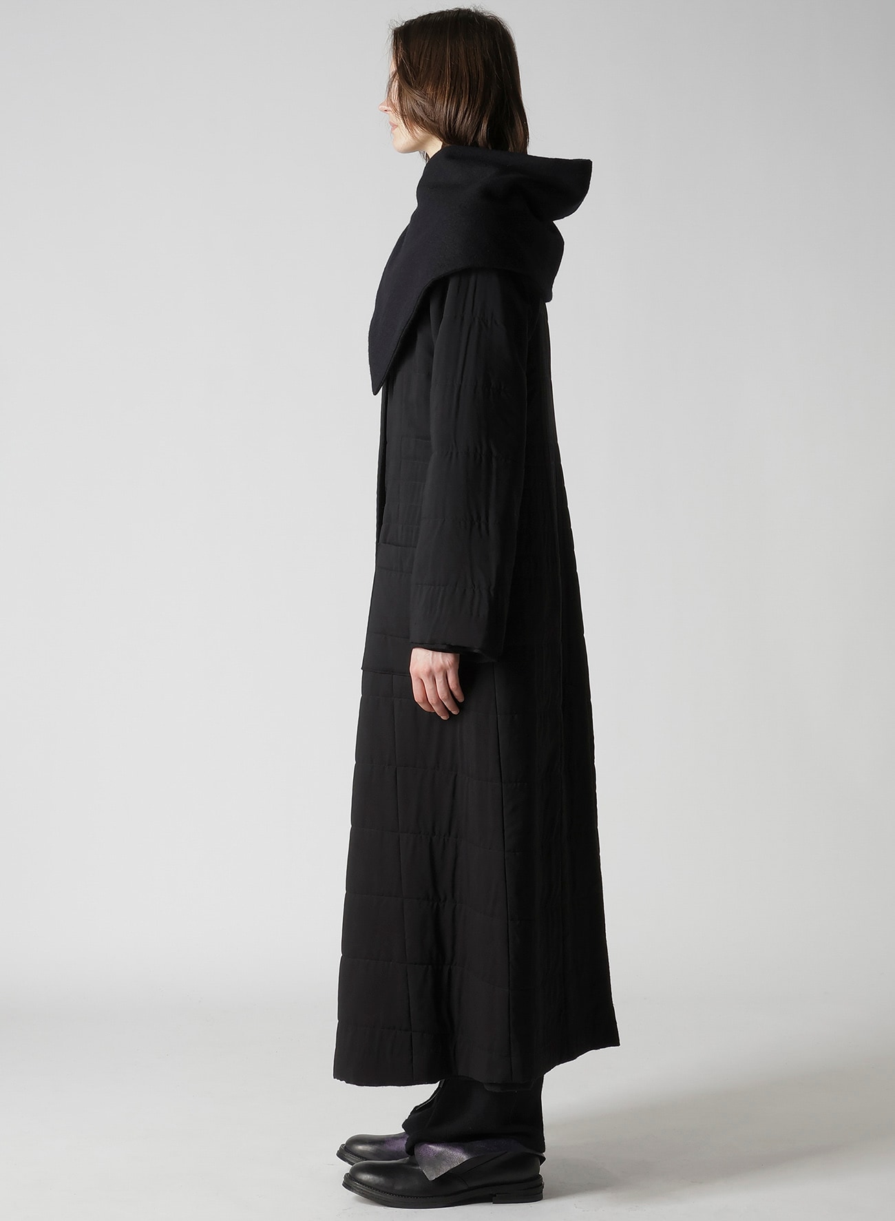 WOOL VIYELLA REVERSIBLE STOLE D COAT