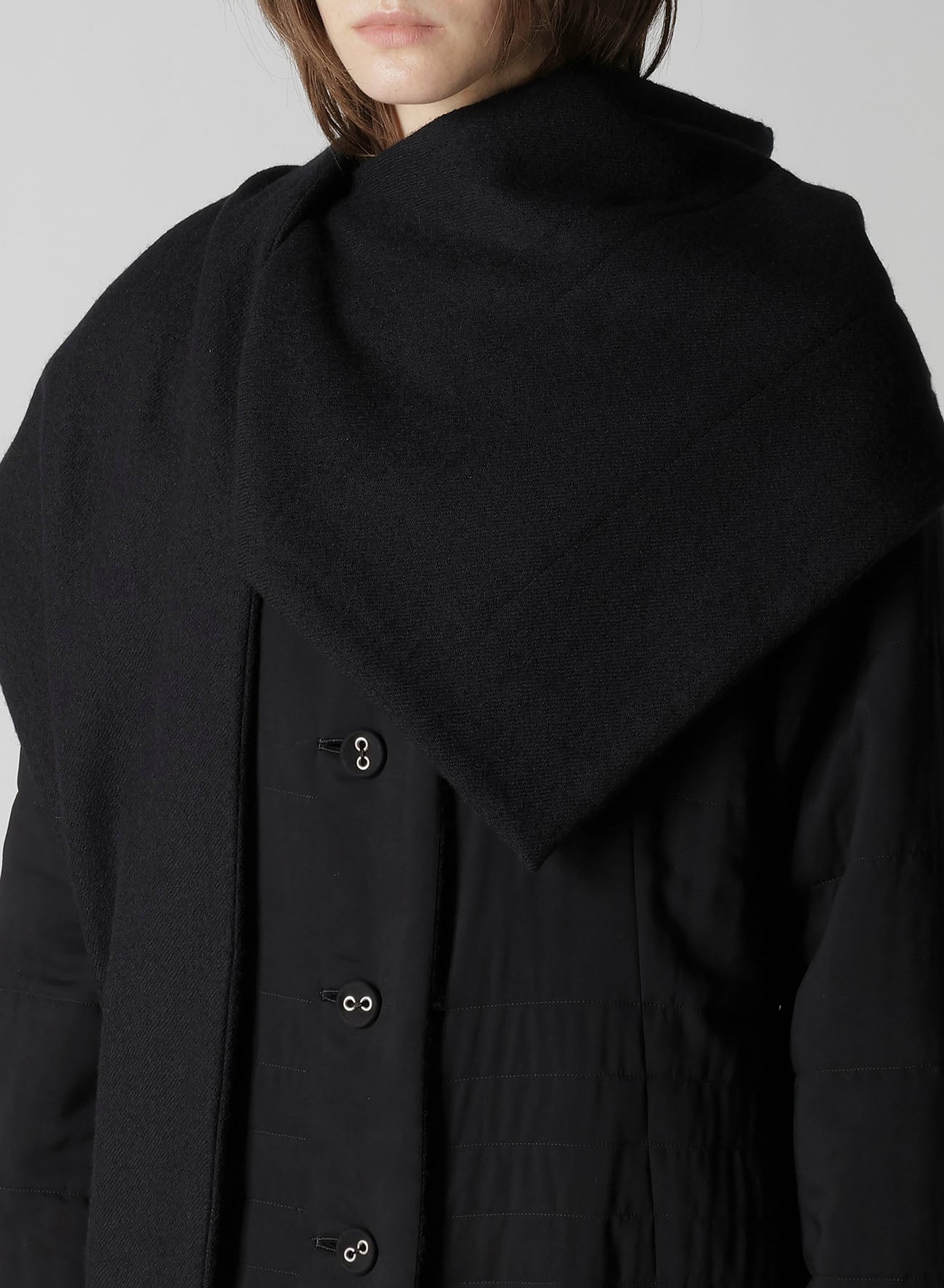 WOOL VIYELLA REVERSIBLE STOLE D COAT