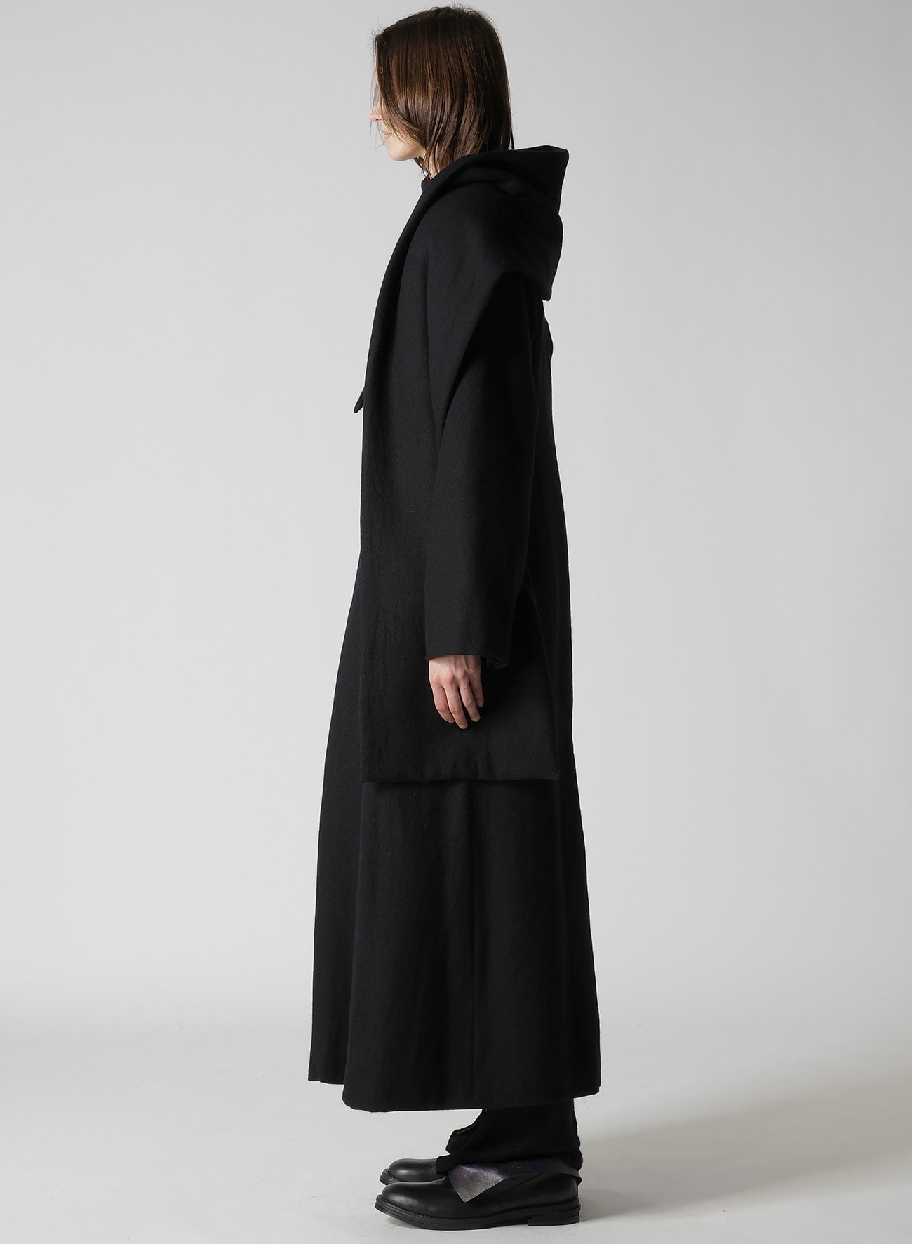 WOOL VIYELLA REVERSIBLE STOLE D COAT