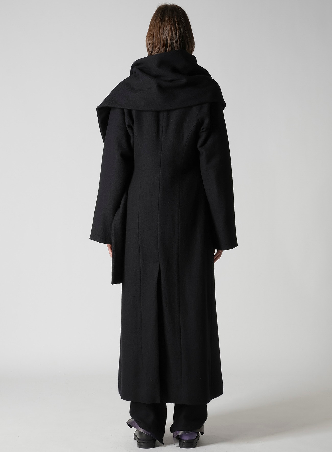 ROMEO GIGLI ロメオ・ジリ　ウールブラックダブルブレストコート ROMEO GIGLI ロメオ・ジリ ウールブラックダブルブレストコート