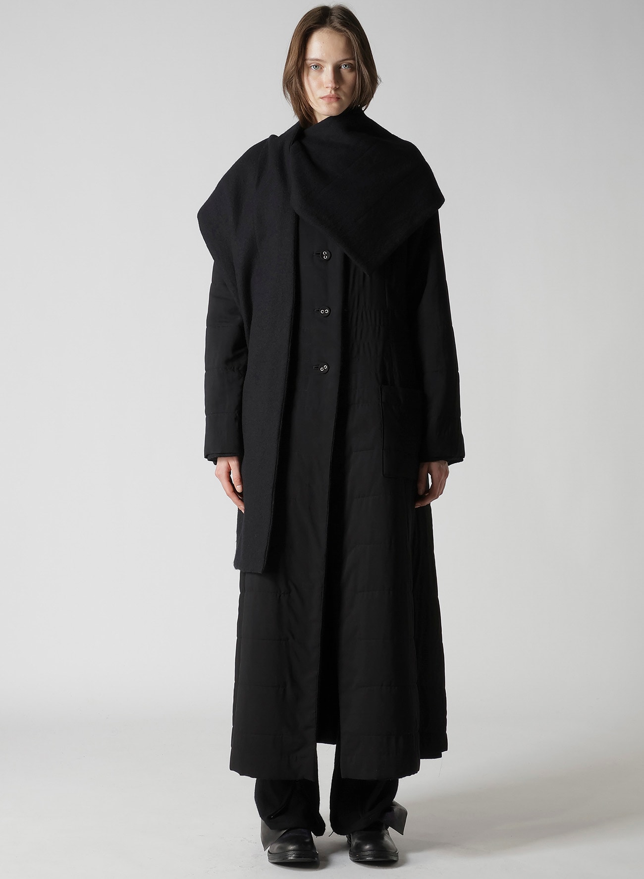 WOOL VIYELLA REVERSIBLE STOLE D COAT