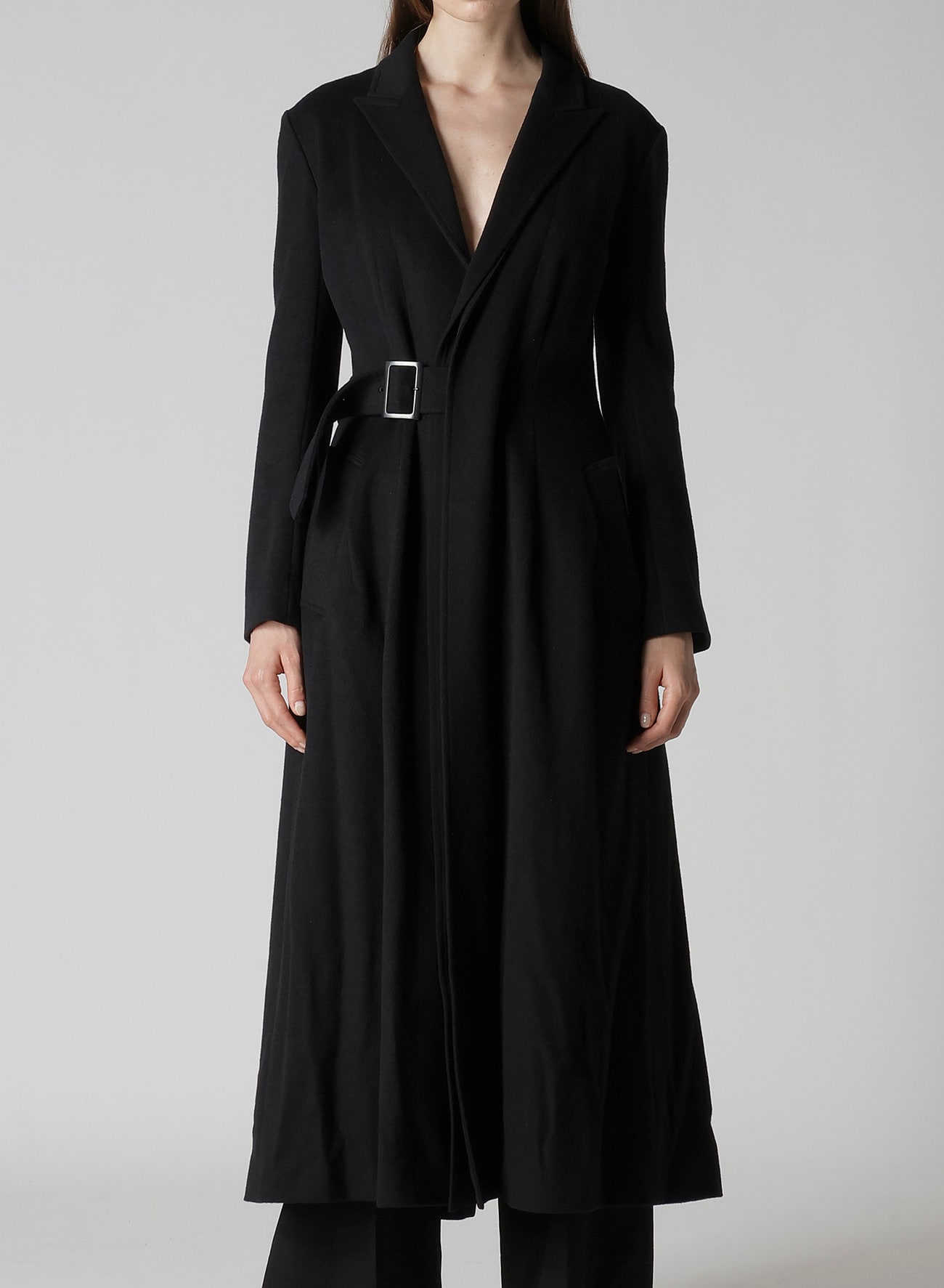 W/Ca BEAVER CLOTH WAIST BELT D COAT