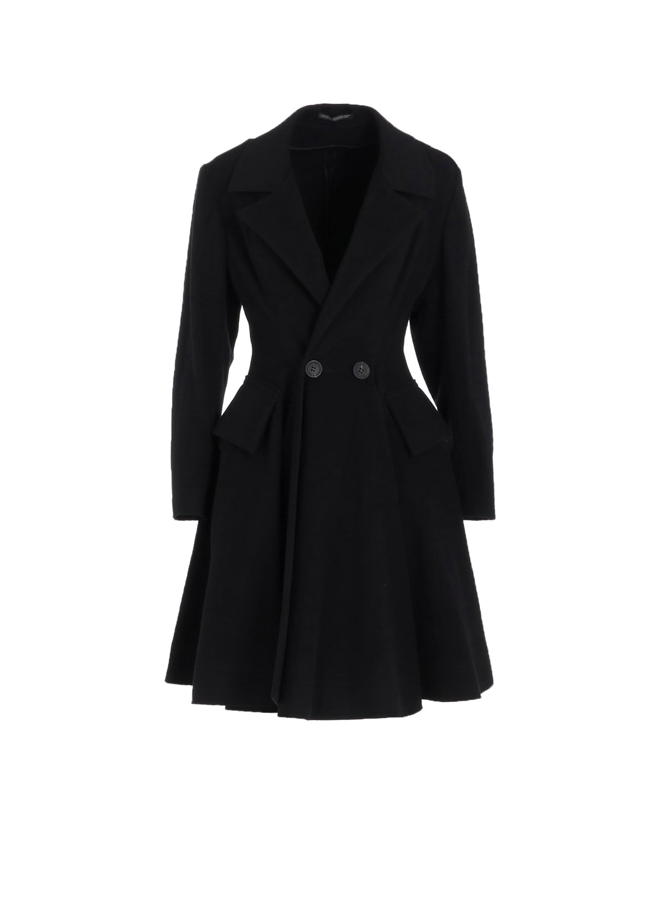 W/Ca BEAVER CLOTH PANELED FLARE COAT