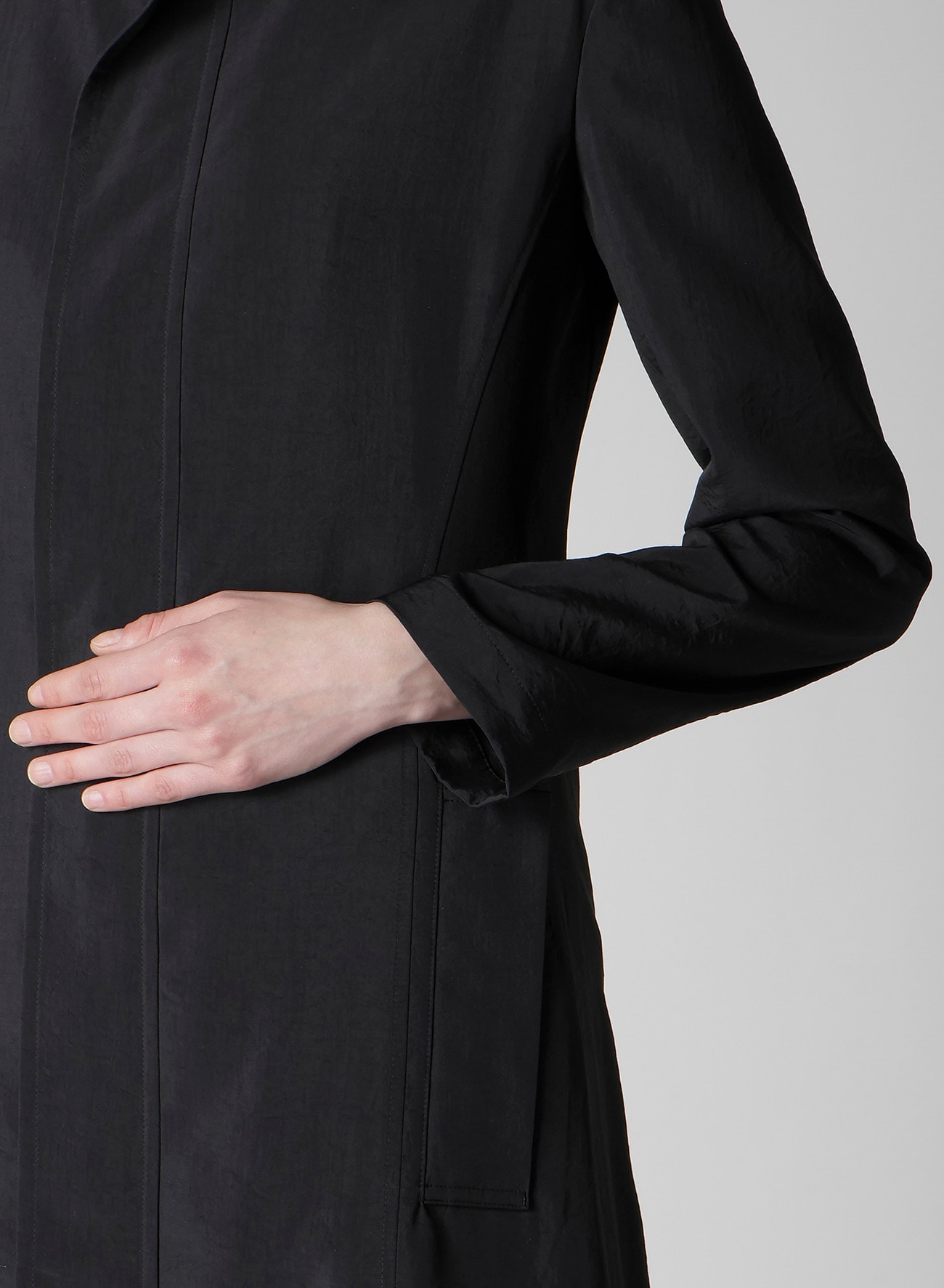 Ny/Si TAFFETA HOODED ZIP COAT