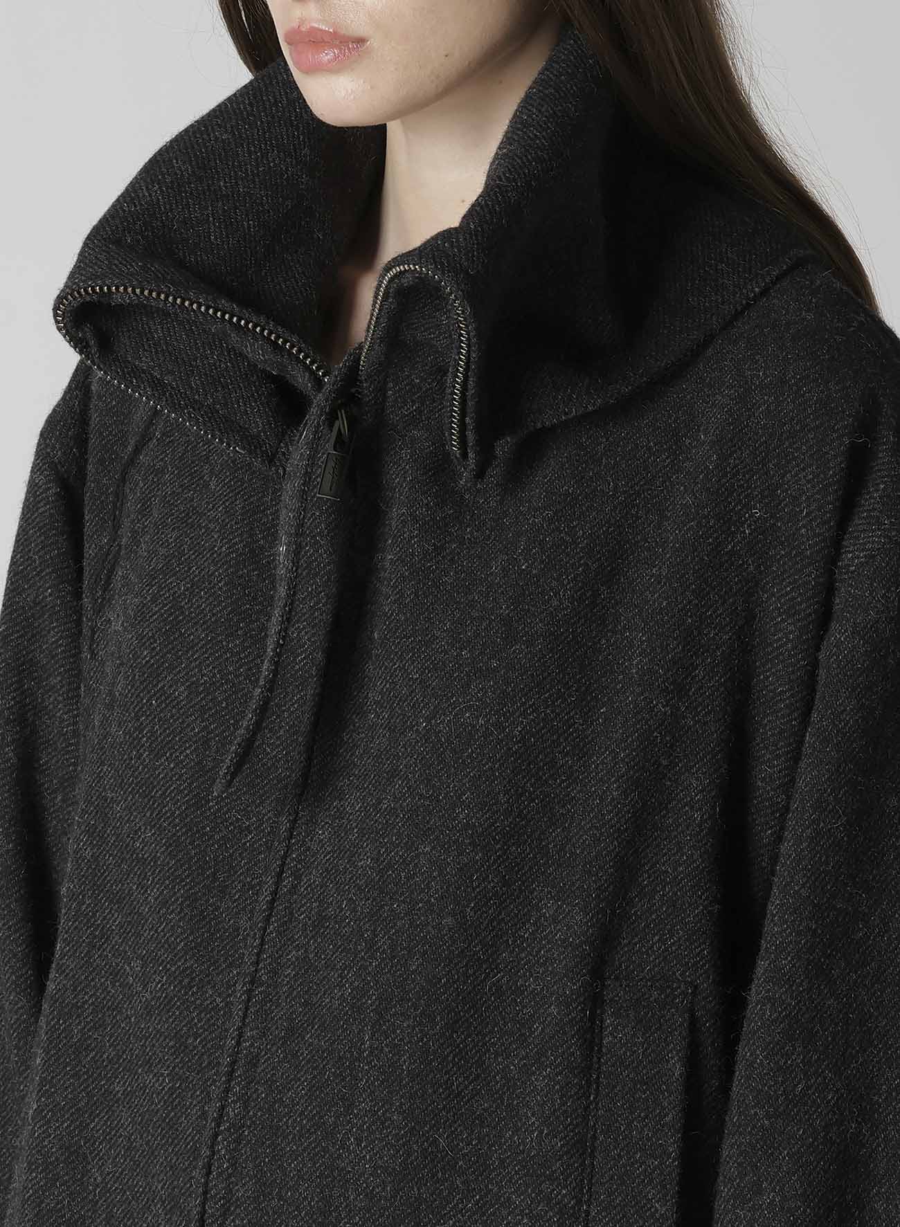 TWEED CLOTH B COLLAR COAT