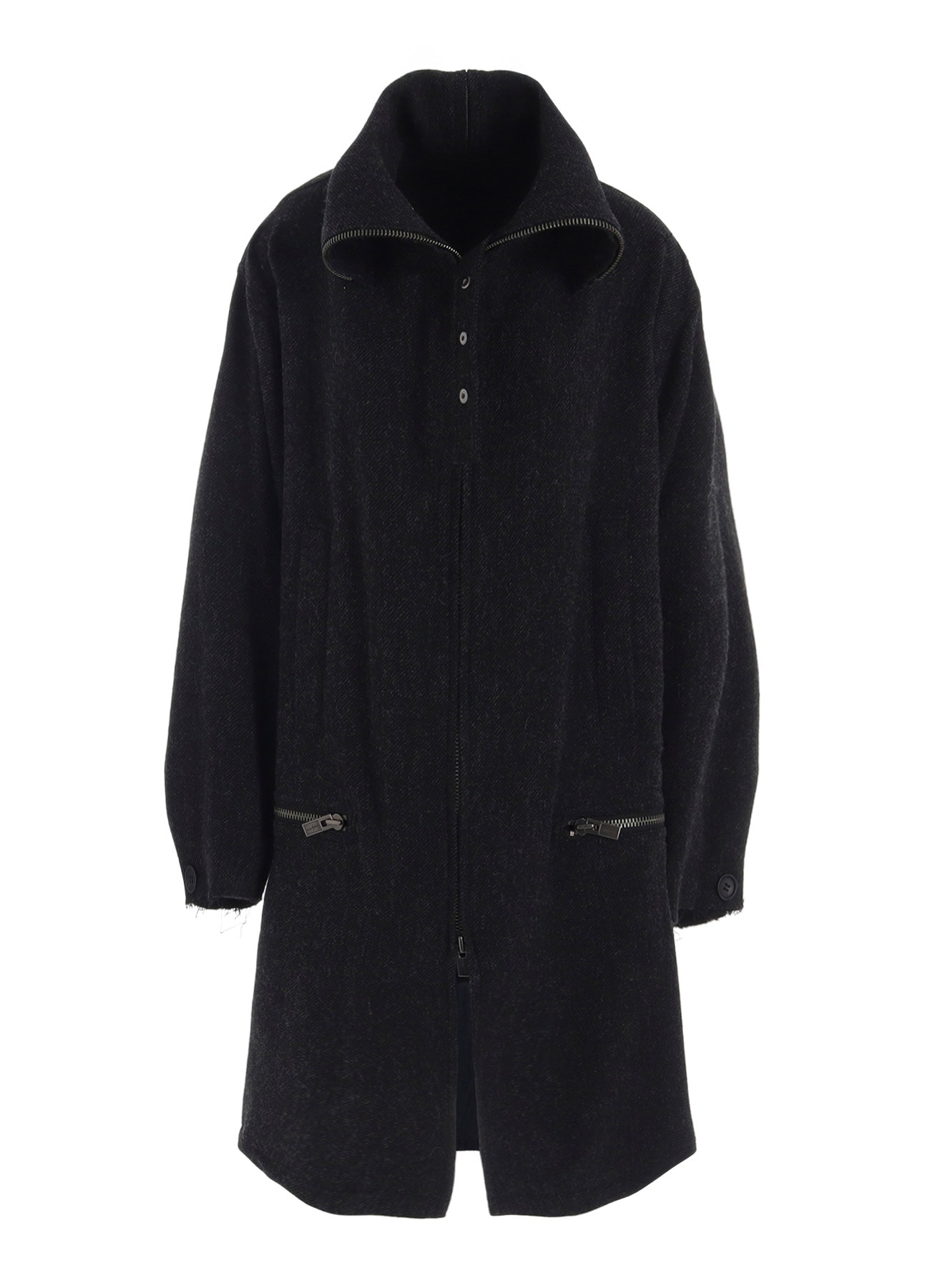 TWEED CLOTH B COLLAR COAT