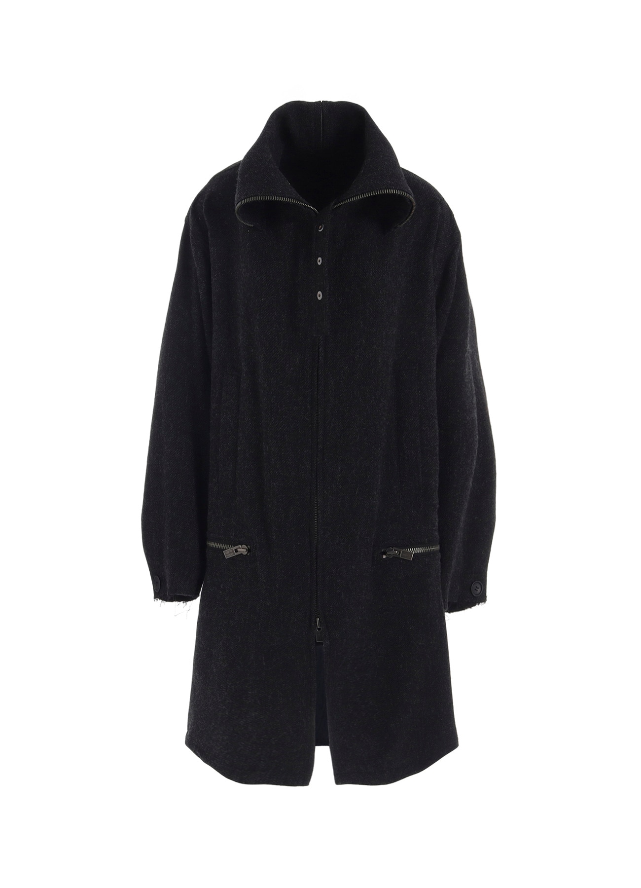 TWEED CLOTH B COLLAR COAT