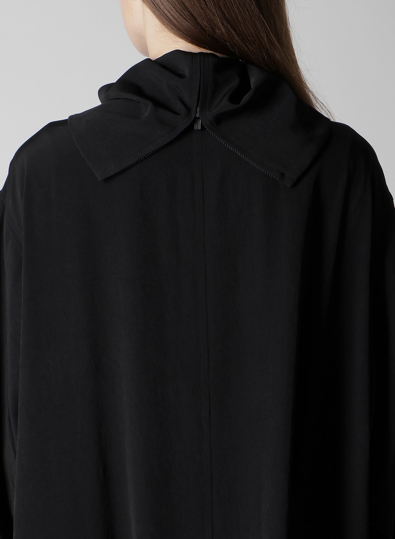 TA/PE CREPE DE CHINE B COLLAR COAT