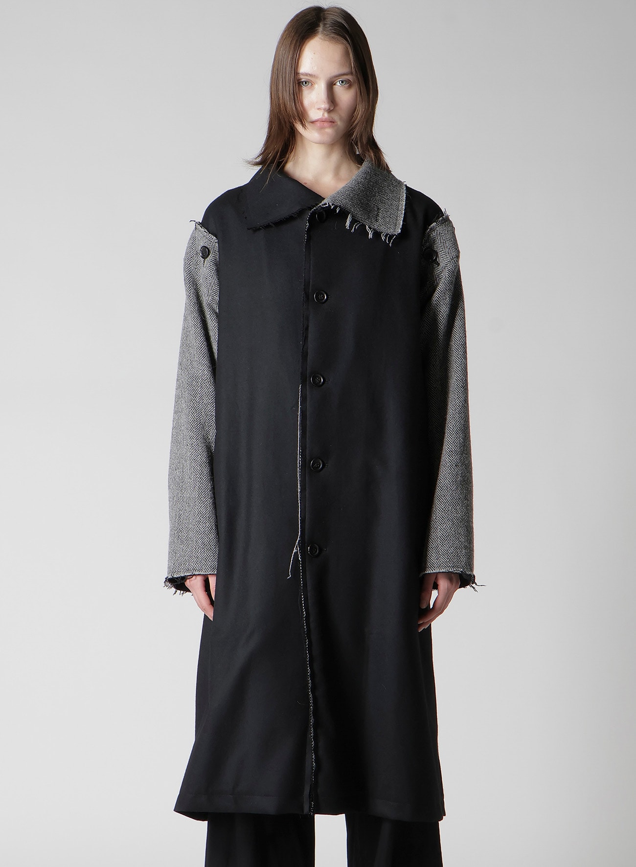 W/SAXONY  B/TWEED STAND COAT