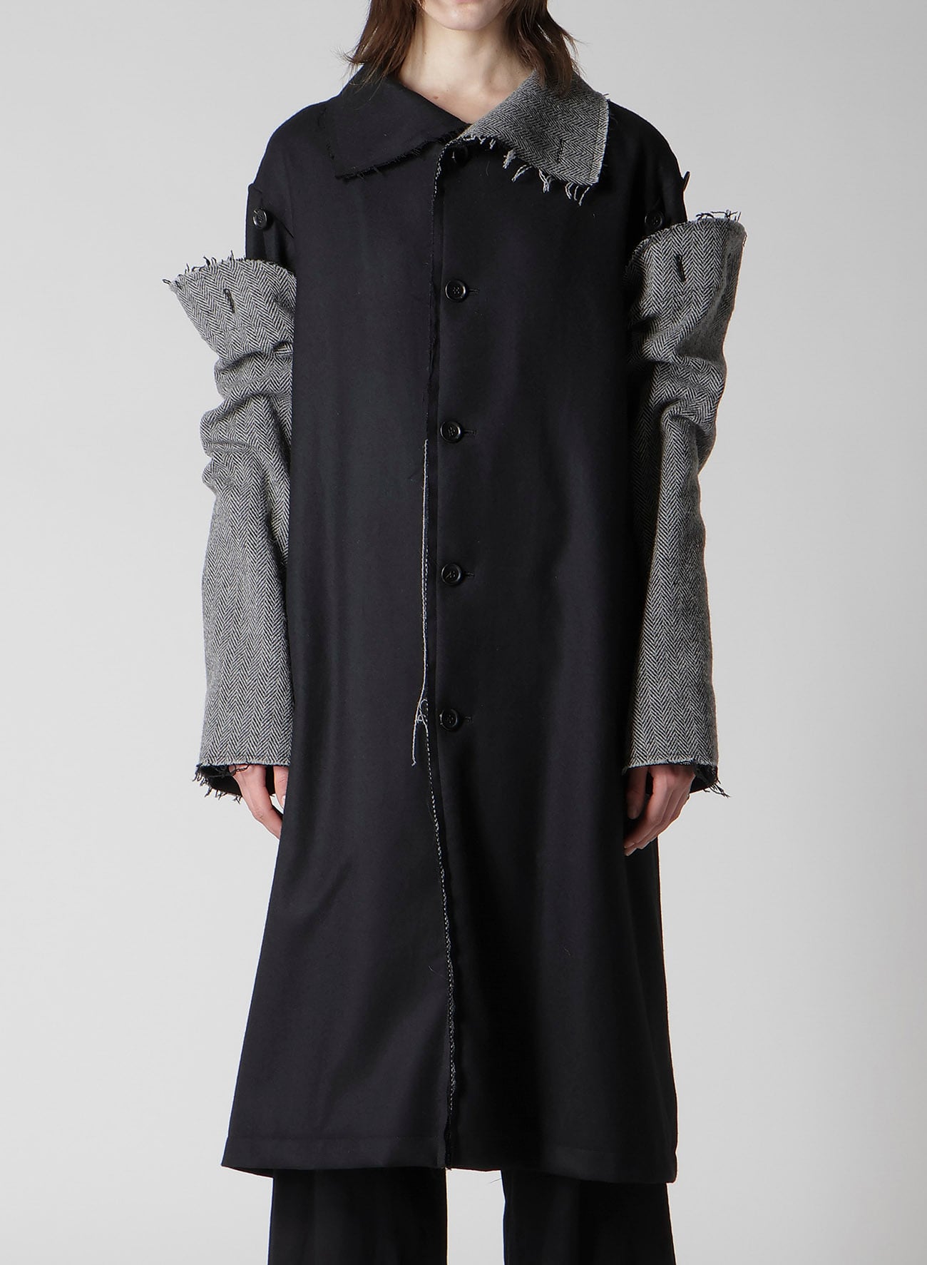 W/SAXONY  B/TWEED STAND COAT