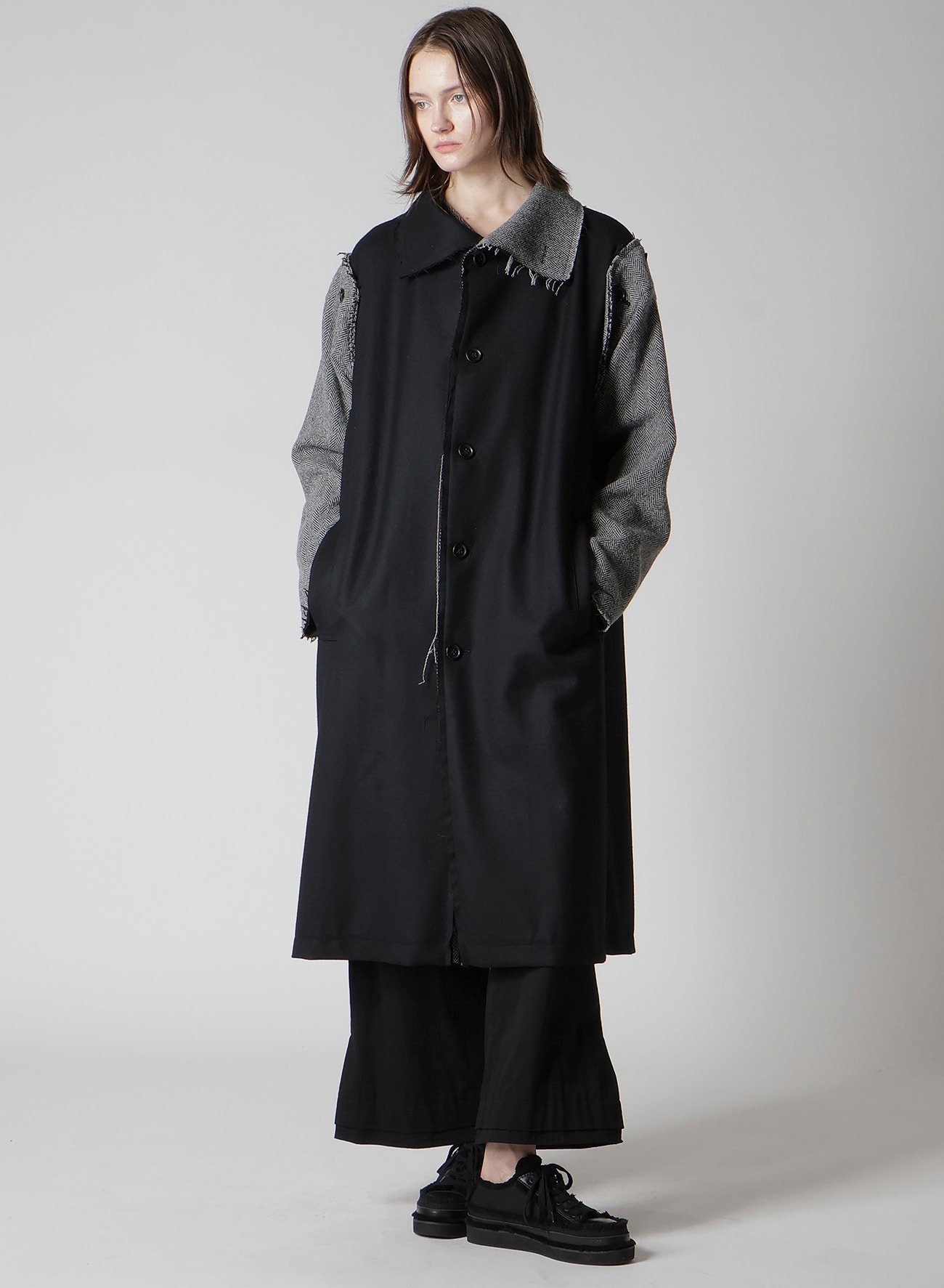 W/SAXONY  B/TWEED STAND COAT