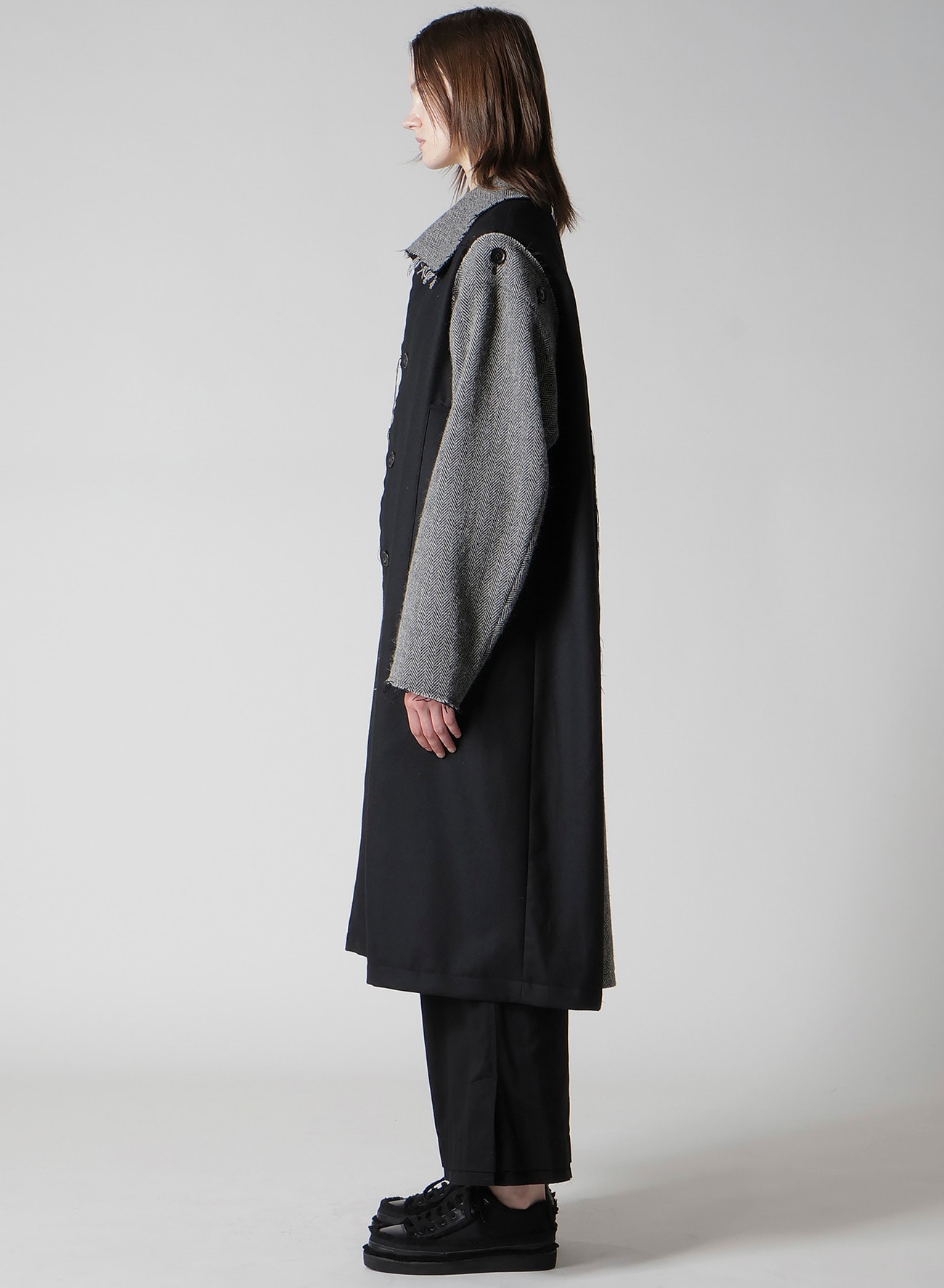 W/SAXONY  B/TWEED STAND COAT