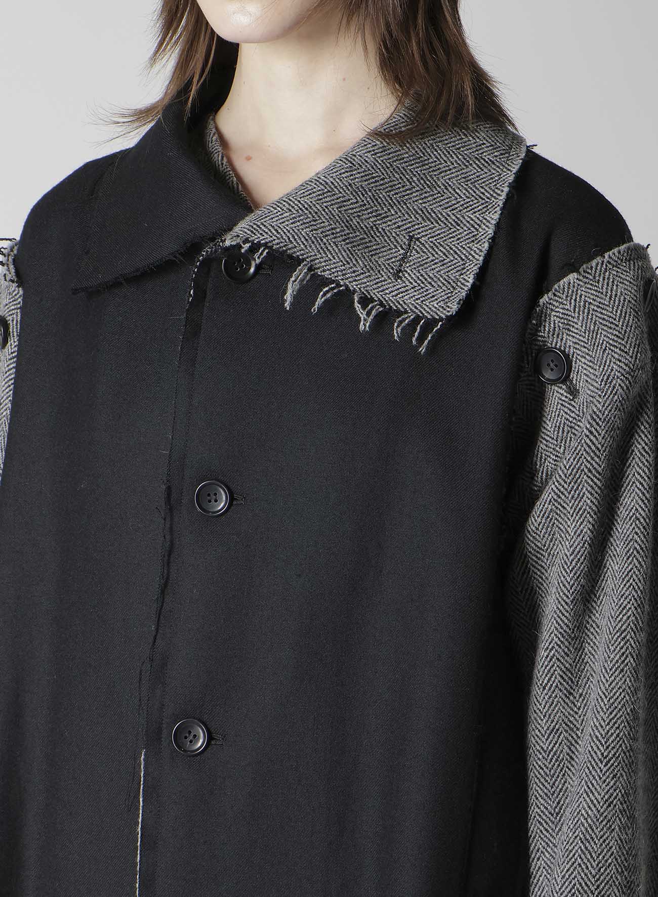 W/SAXONY  B/TWEED STAND COAT