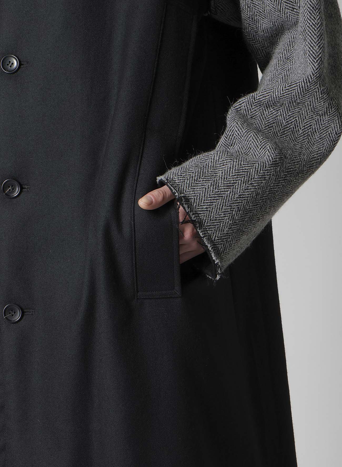 W/SAXONY  B/TWEED STAND COAT