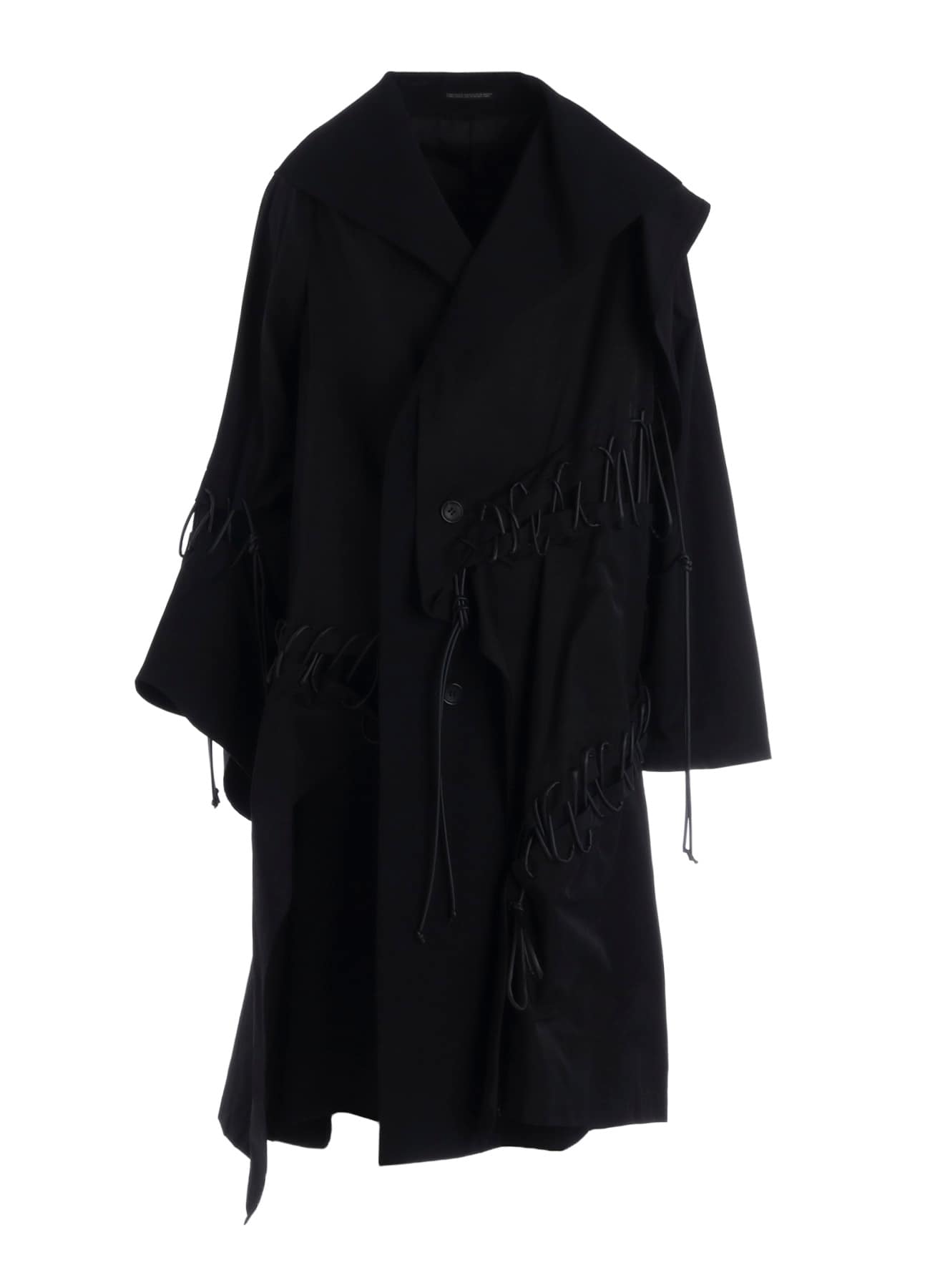 Ny/C TWILL LACE UP DOUBLE LAYERED COAT
