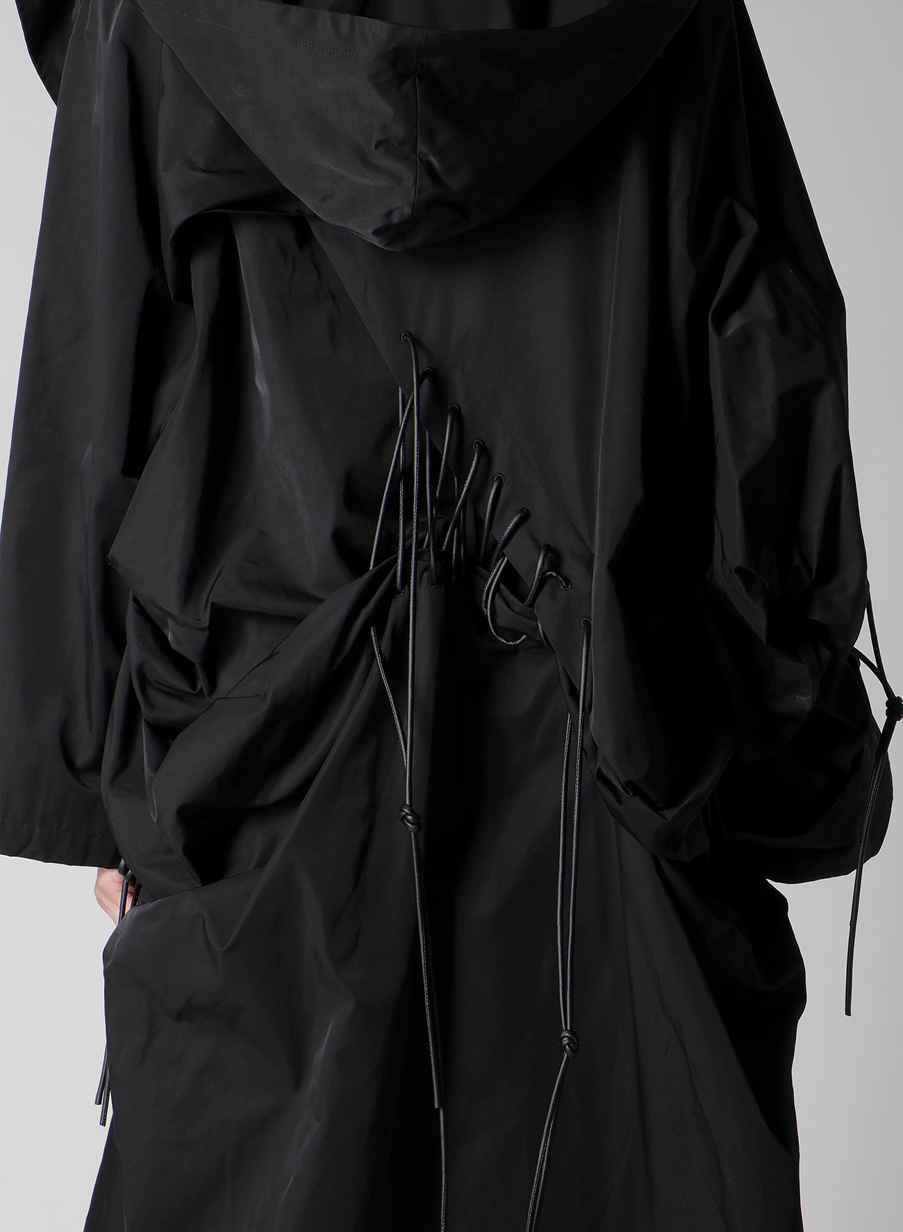 Ny/C TWILL LACE UP DOUBLE LAYERED COAT