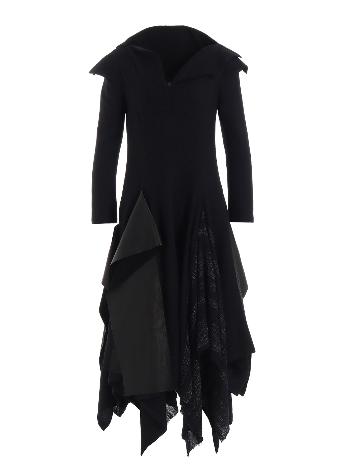 WOOL VIYELLA DRAPED FLARE DRESS