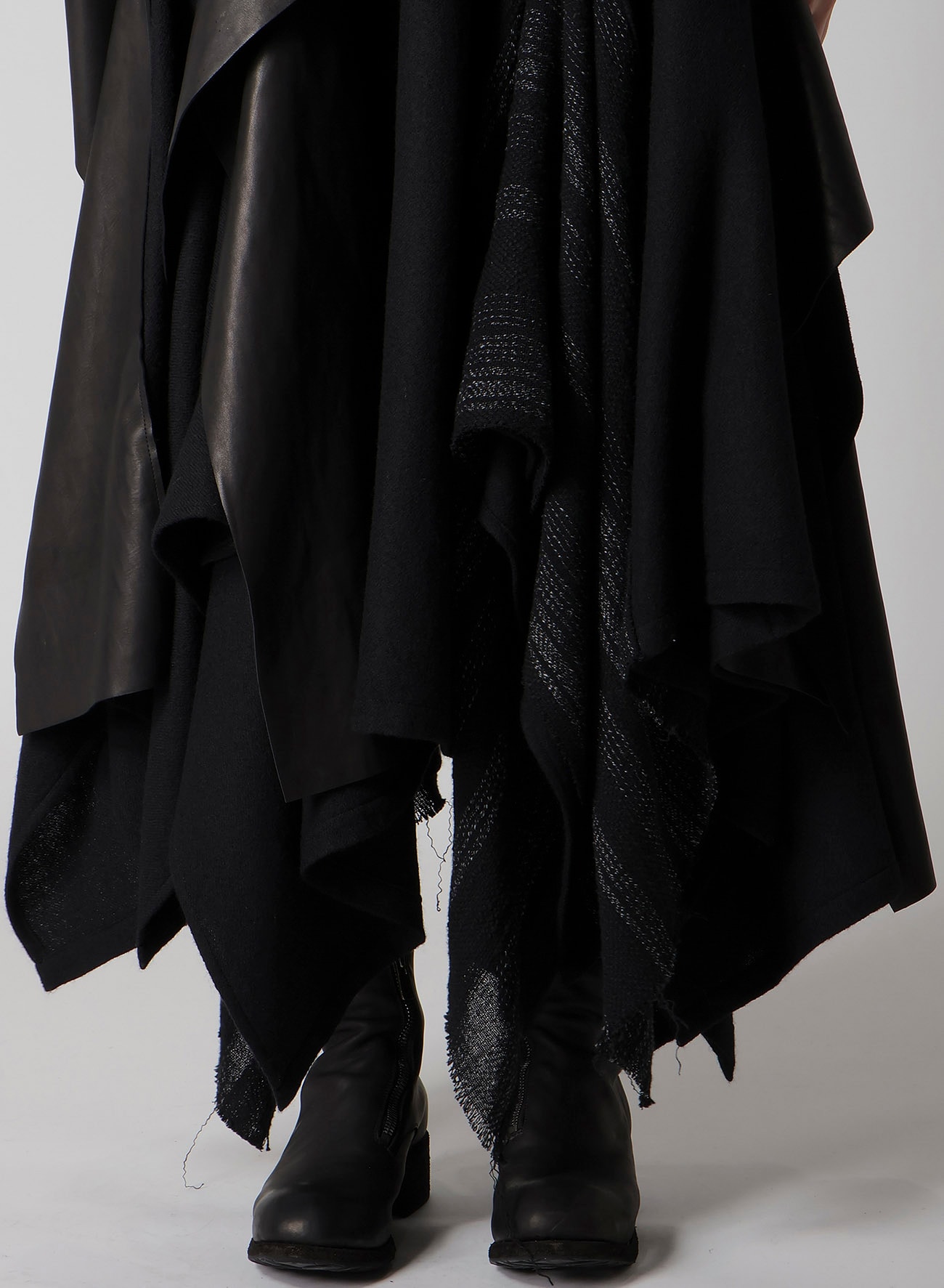 WOOL VIYELLA DRAPED FLARE DRESS