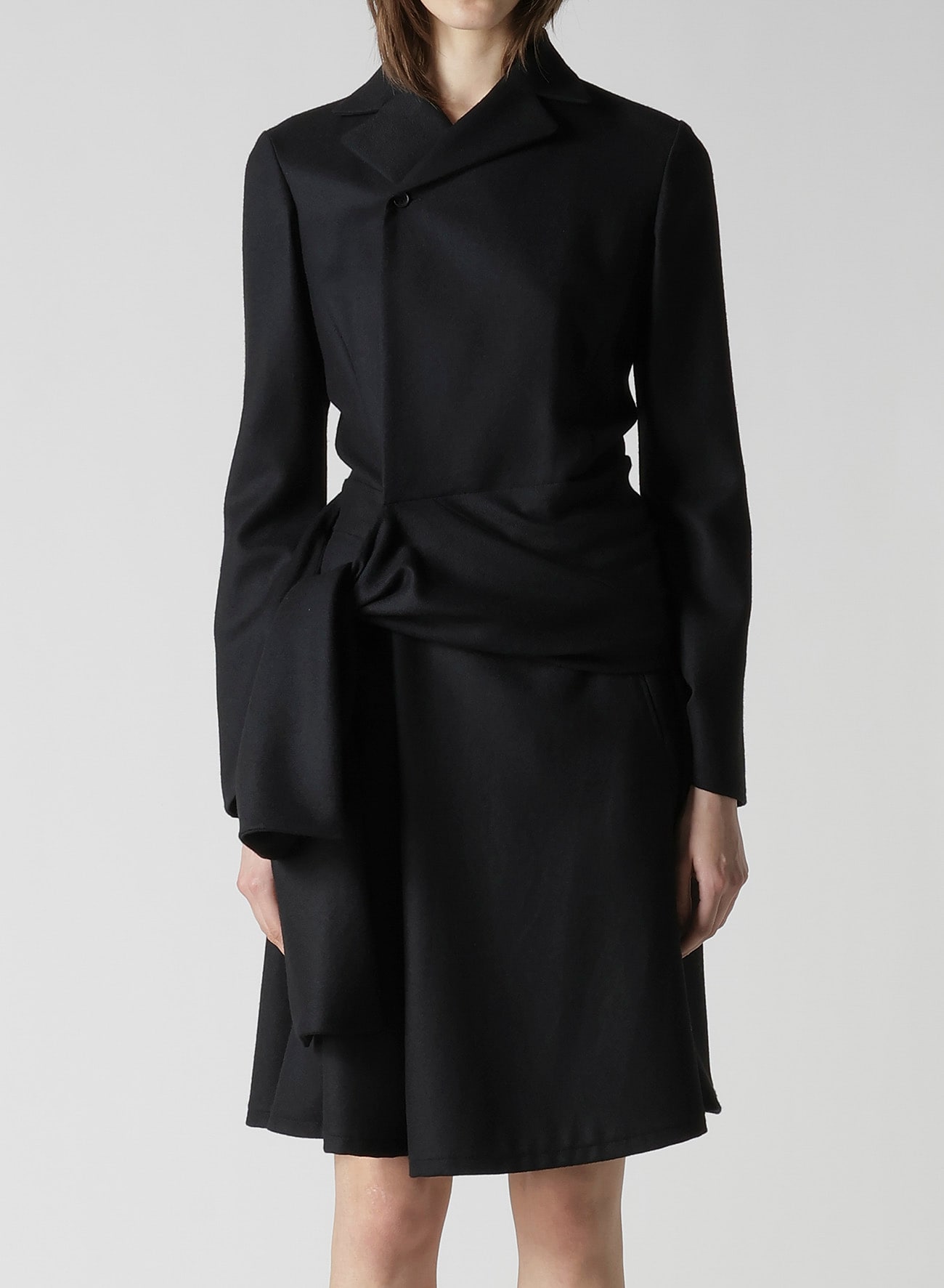 W/SAXONY  KNOT DETAIL WRAP DRESS