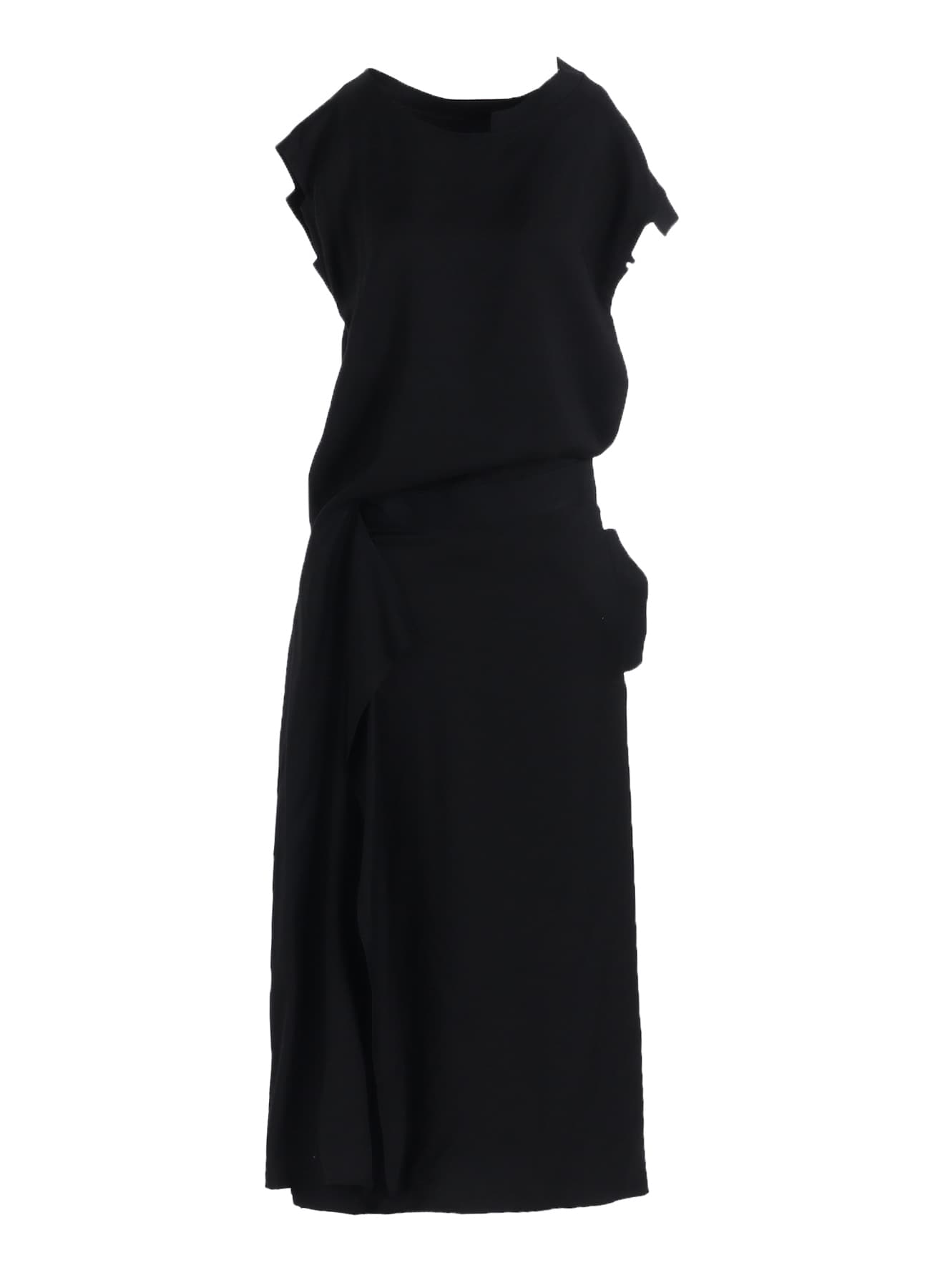 VISCOSE TWILL R DRAPED LONG DRESS