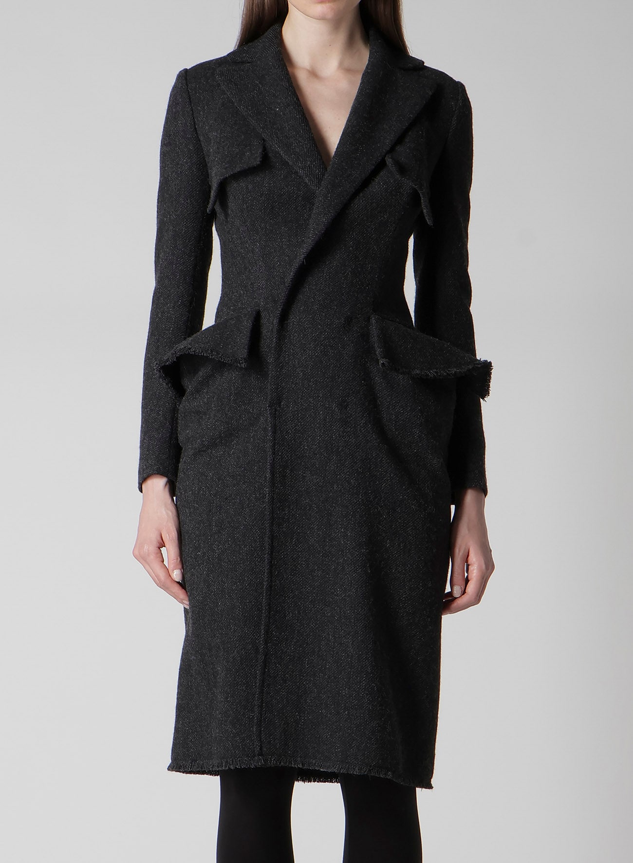 TWEED CLOTH FLAP DETAIL SLIM DRESS