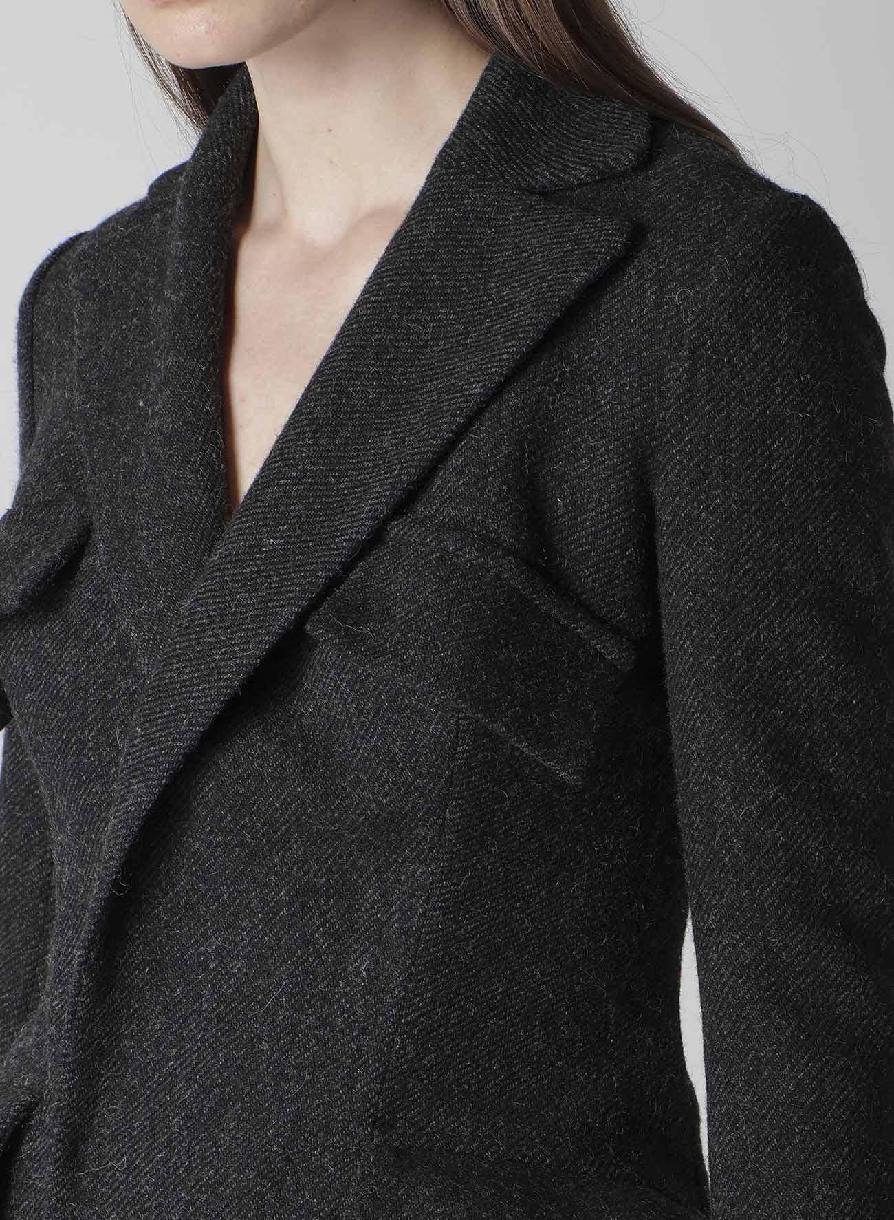 TWEED CLOTH FLAP DETAIL SLIM DRESS