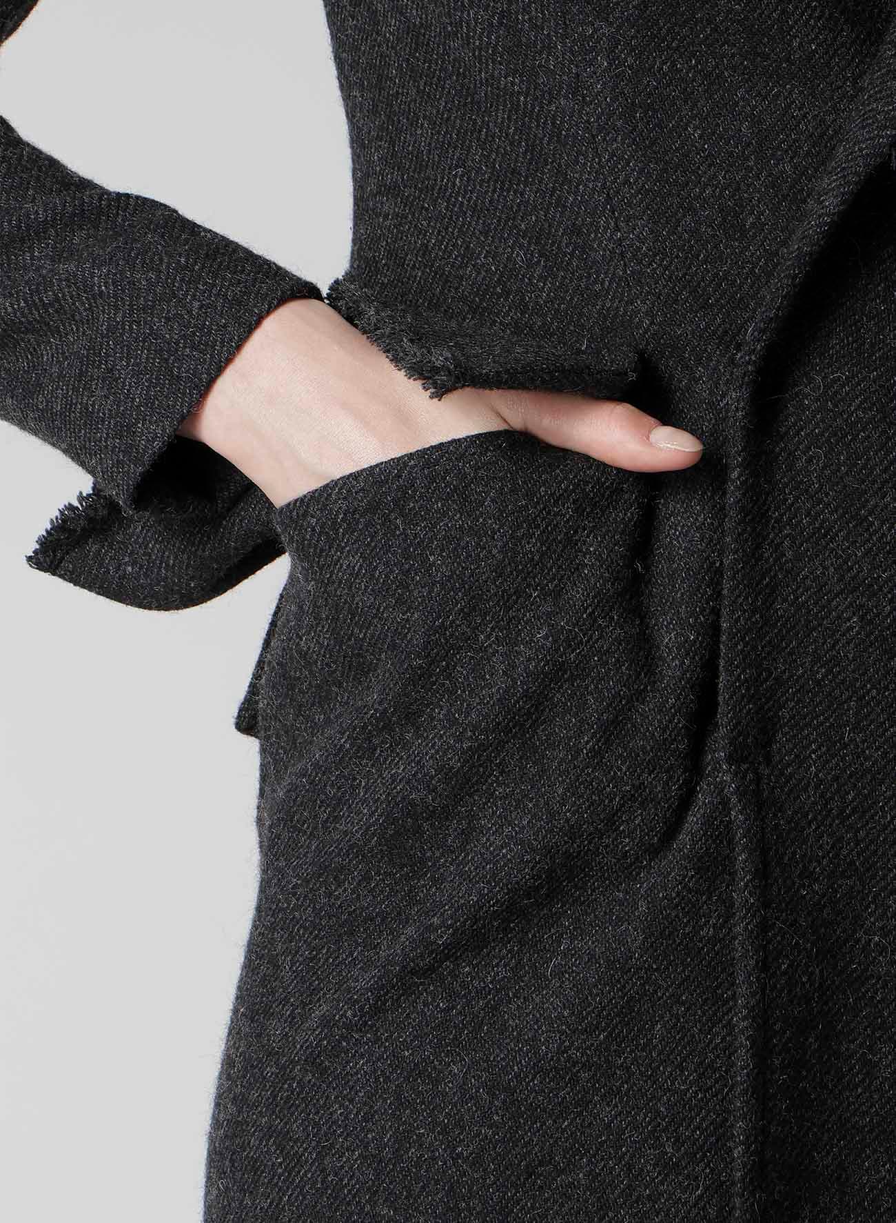 TWEED CLOTH FLAP DETAIL SLIM DRESS