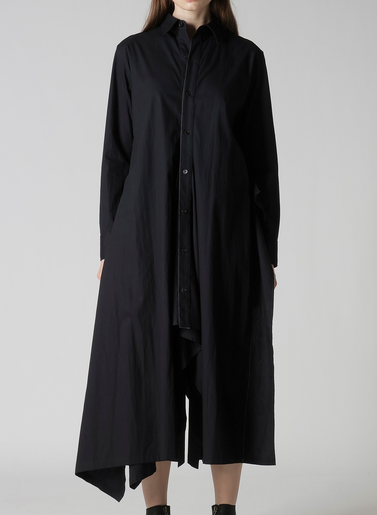 COTTON BROAD DRAPED SHIRT DRESS