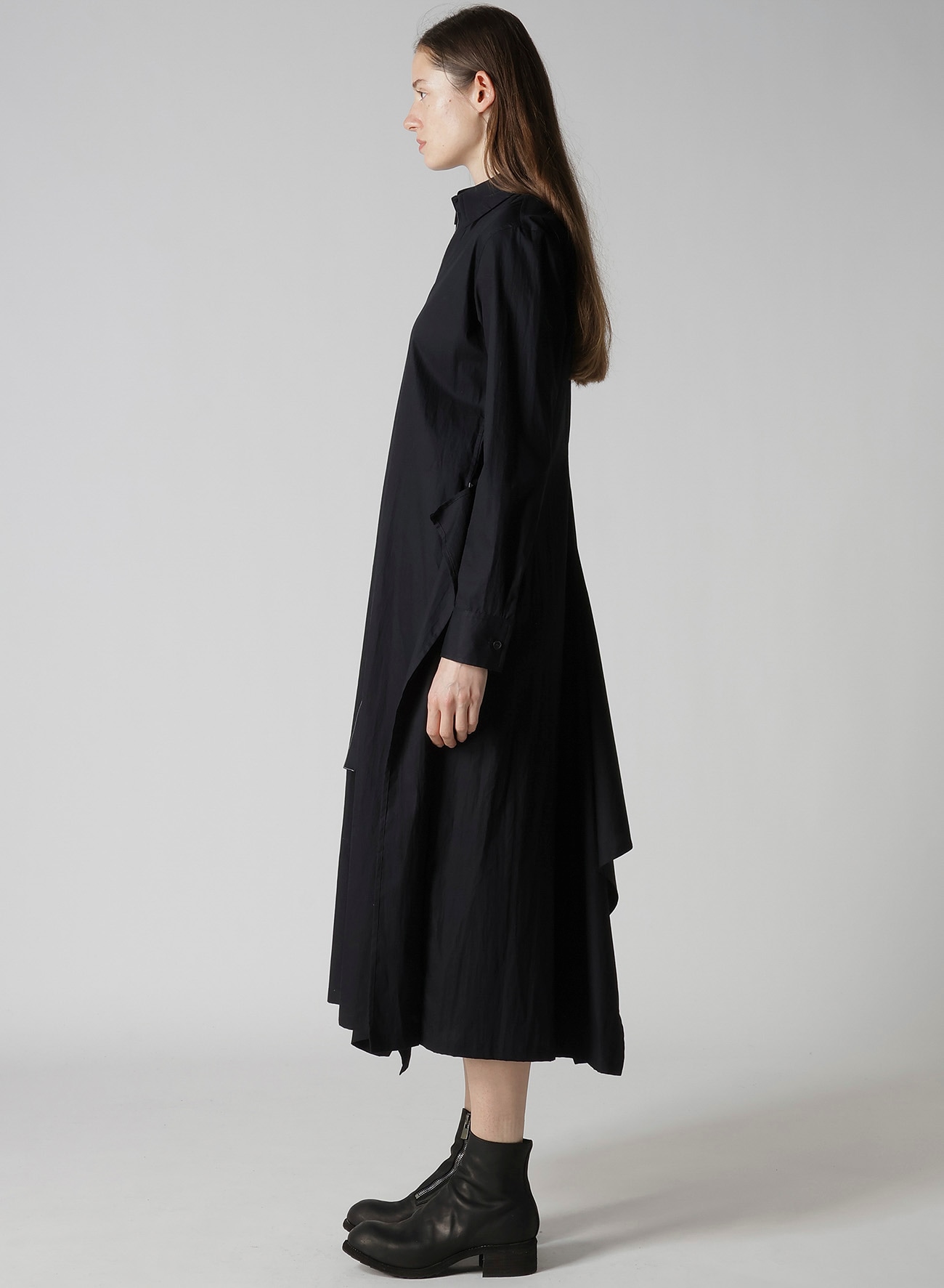 COTTON BROAD DRAPED SHIRT DRESS