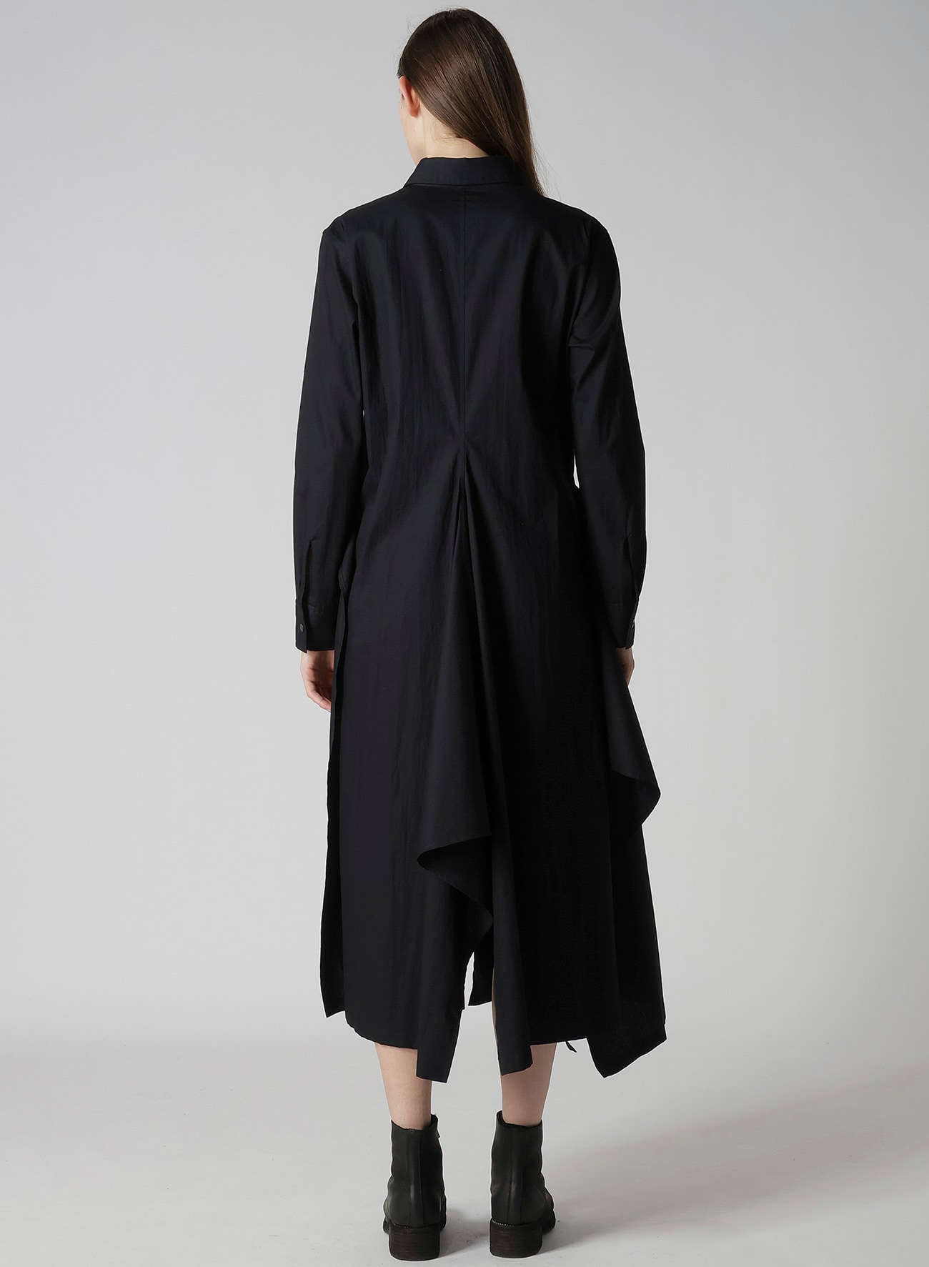 COTTON BROAD DRAPED SHIRT DRESS