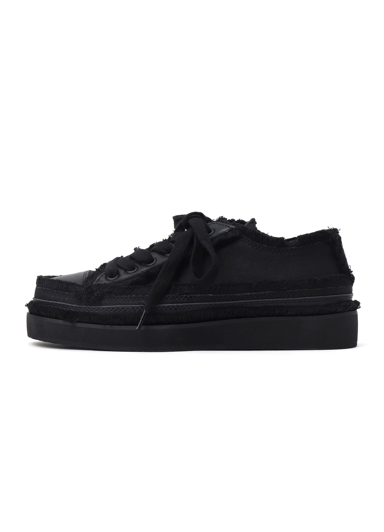 COTTON CANVAS A LOW-CUT FRINGE SNEAKERS
