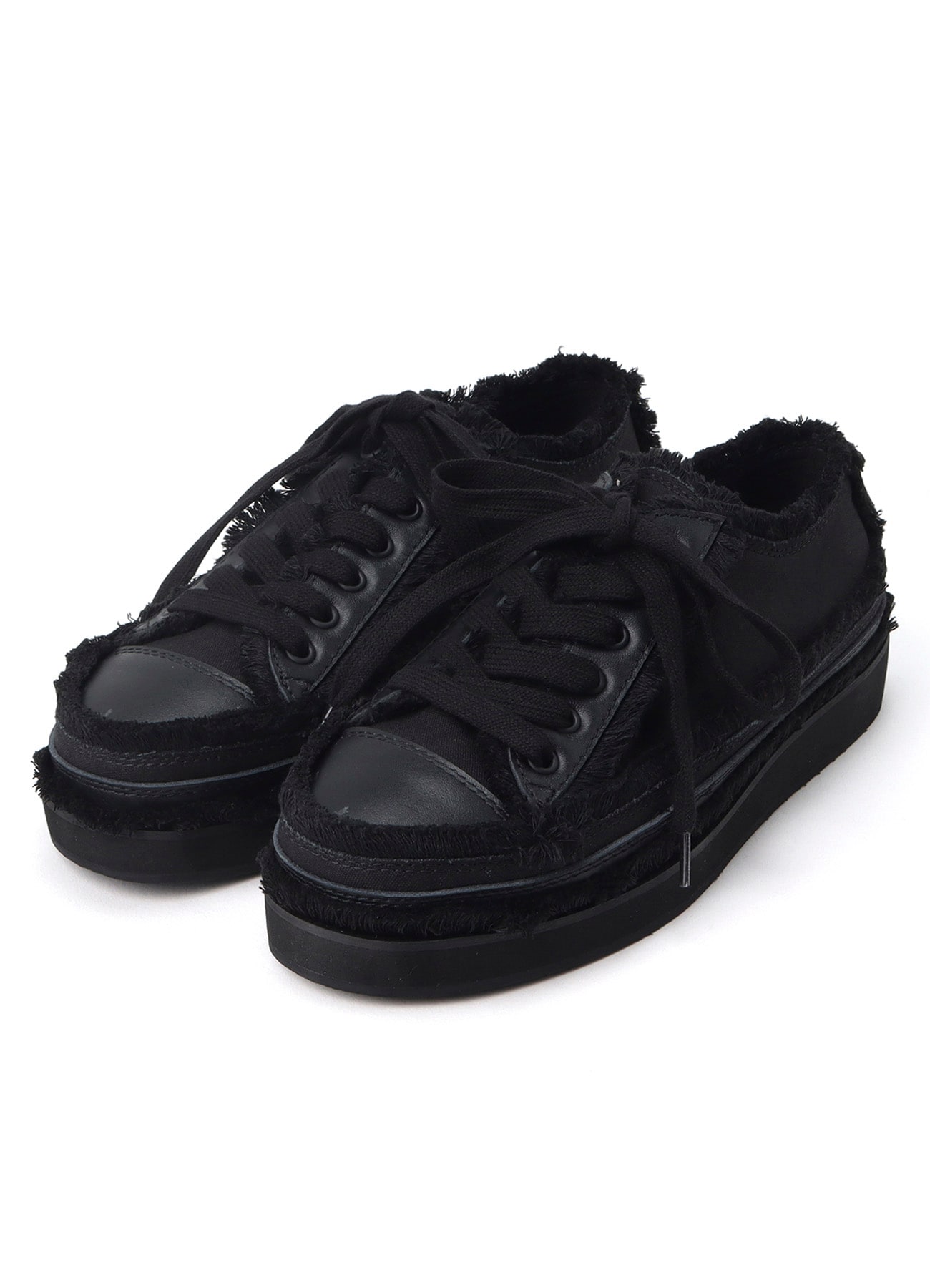 COTTON CANVAS A LOW-CUT FRINGE SNEAKERS