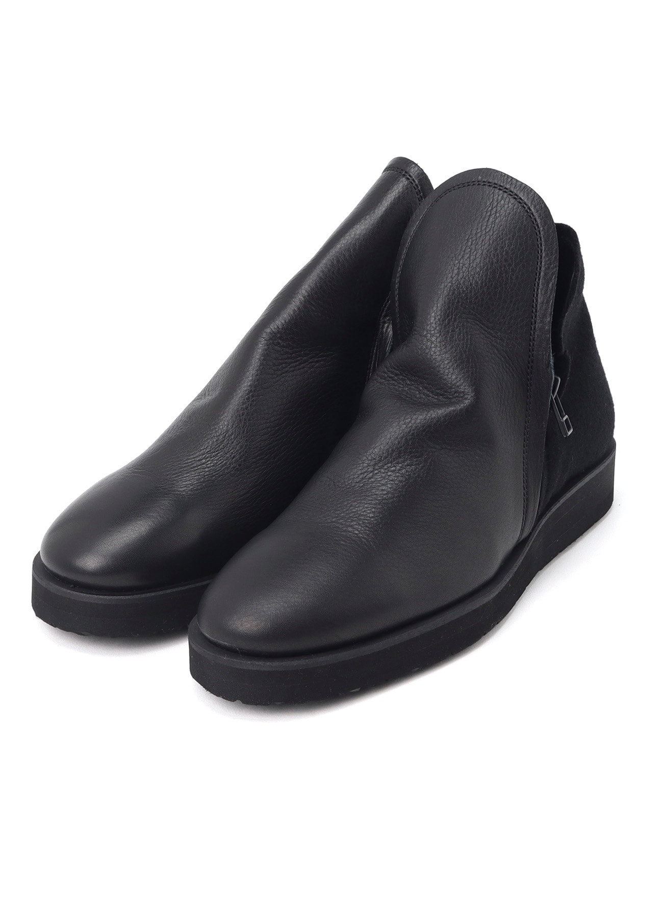 SHRINKED MELTON DOUBLE SIDE ZIP BOOTS