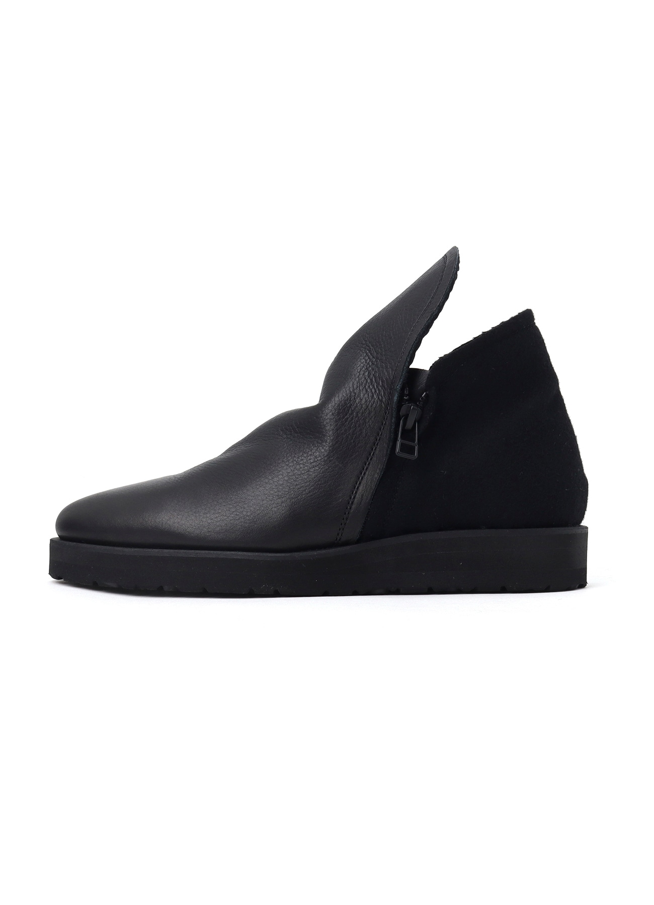 SHRINKED MELTON DOUBLE SIDE ZIP BOOTS