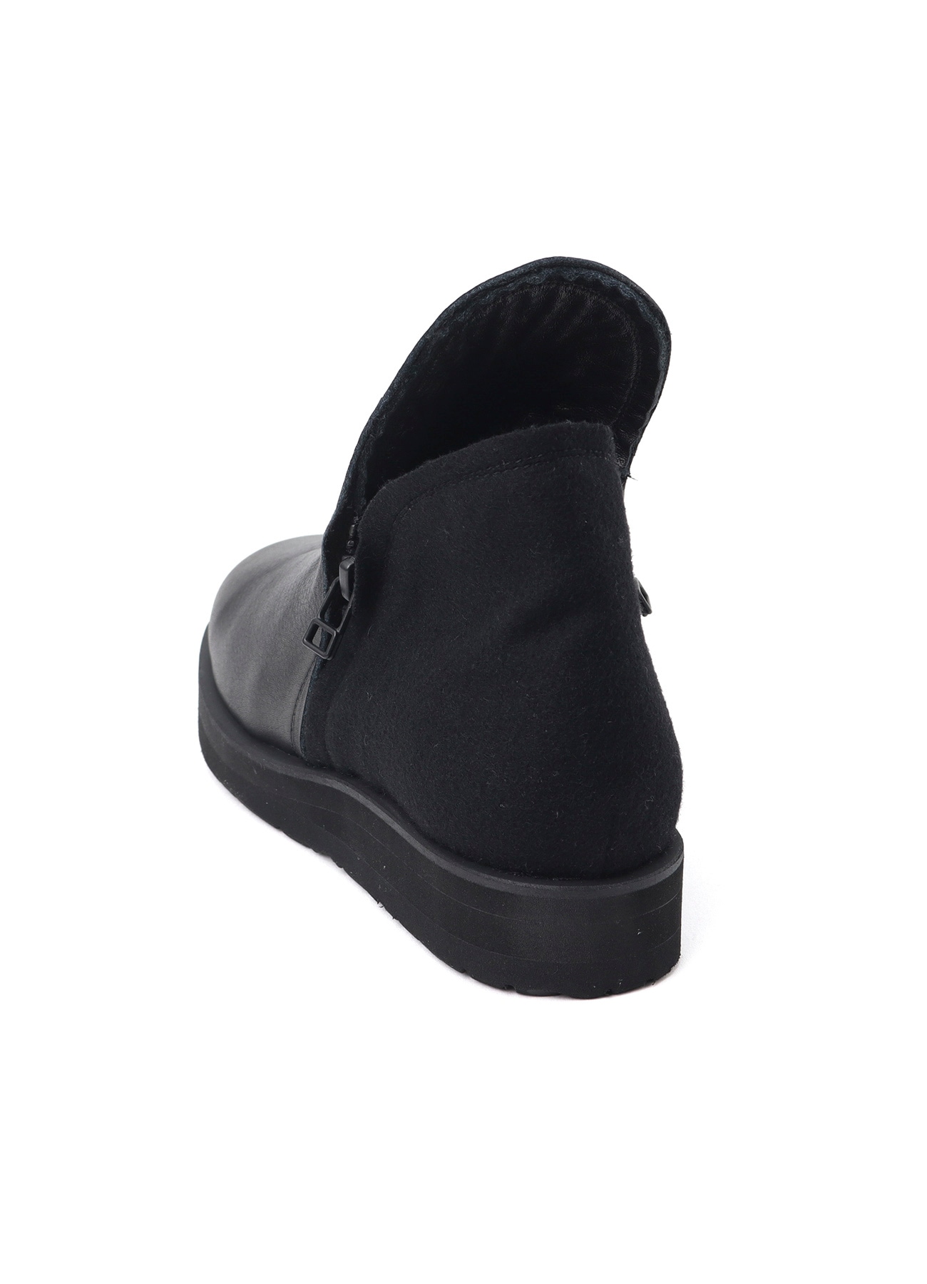 SHRINKED MELTON DOUBLE SIDE ZIP BOOTS